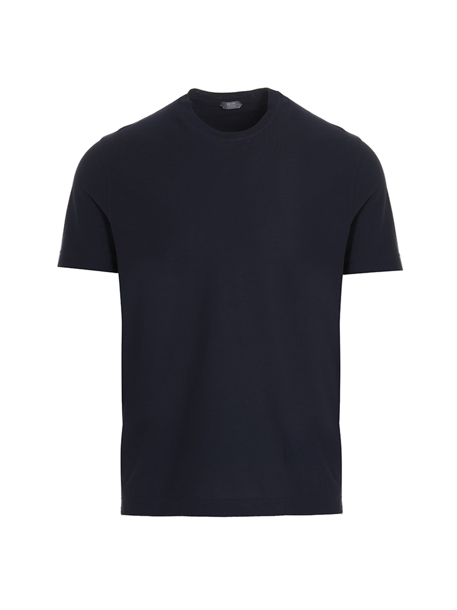 Shop Zanone Round Neck Plain T-shirt In Blu Copiativo