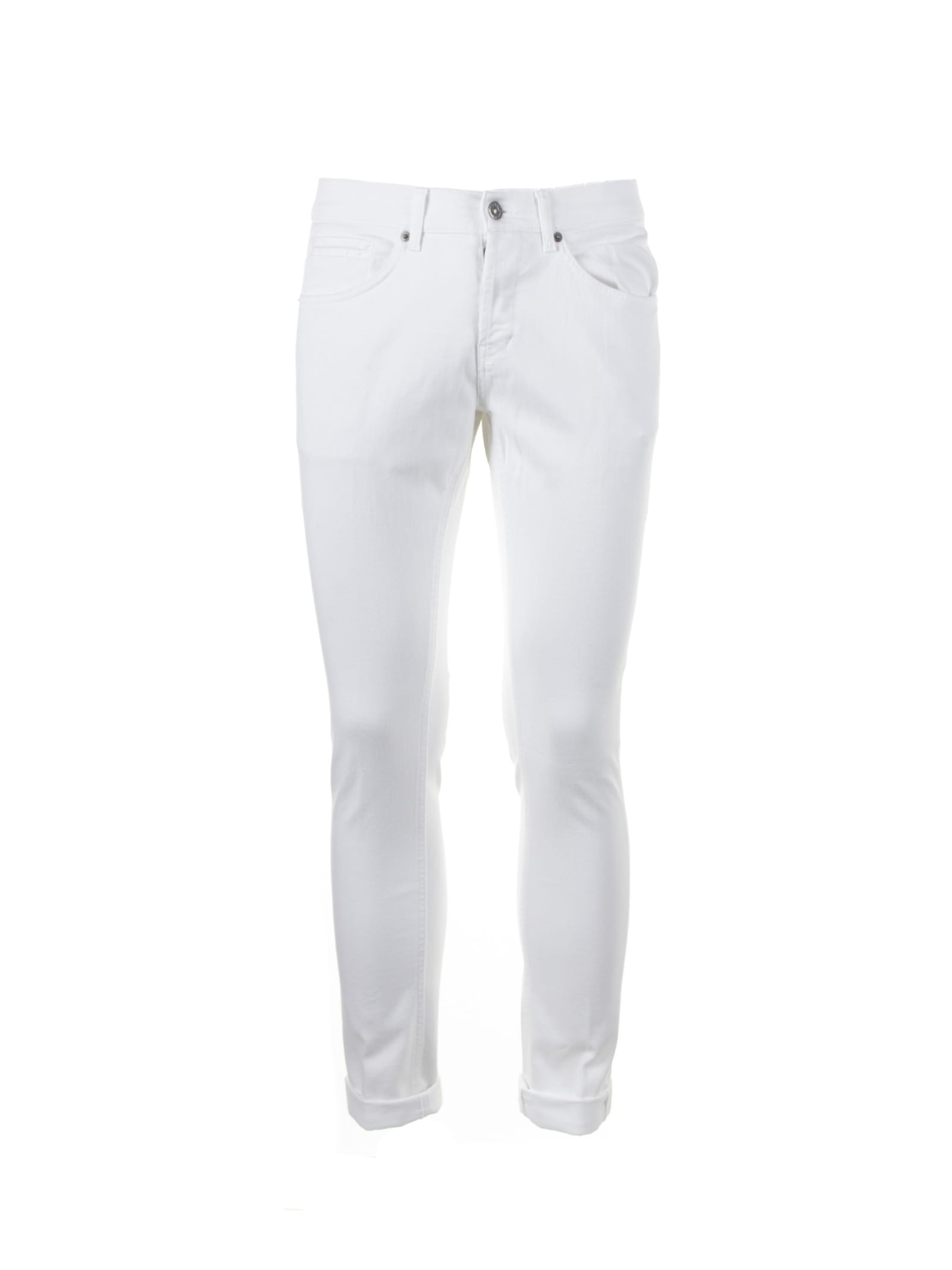 Shop Dondup Jeans In White Denim In Bianco