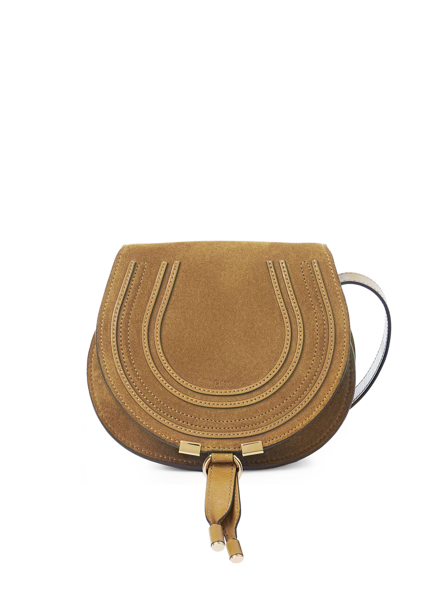 Chloé Marcie Small Leather Shoulder Bag In Brown