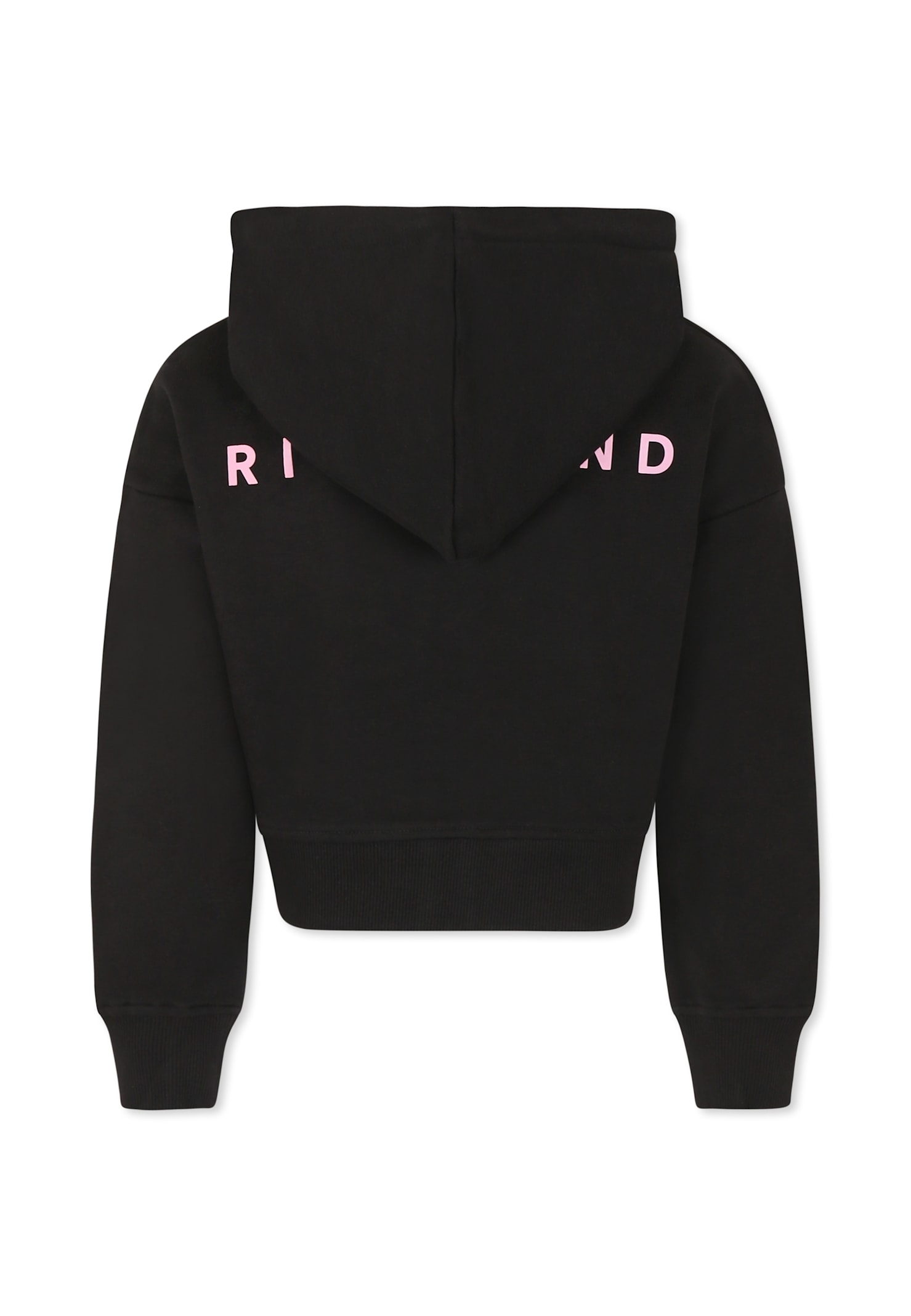 RICHMOND BLACK CROP SWEATSHIRT FOR GIRL WITH LOGO