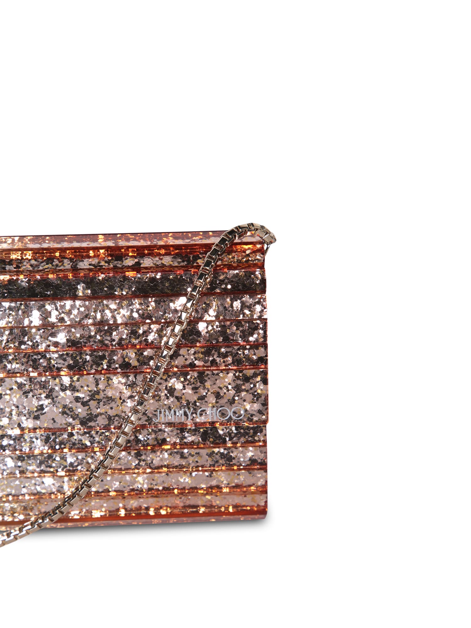 Shop Jimmy Choo Sweetie Pink-gold-silver Clutch