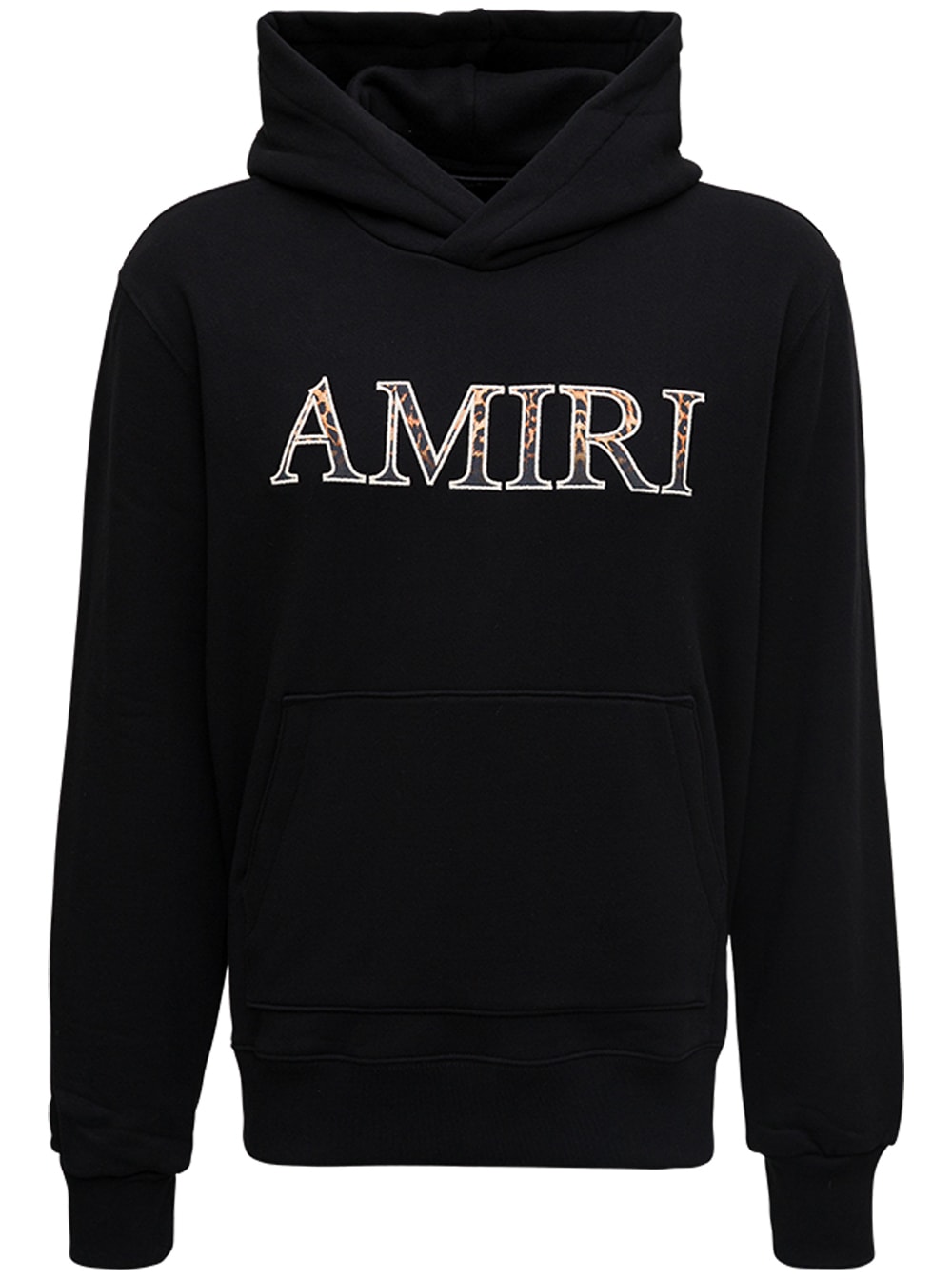 AMIRI Black Cotton Hoodie With Animalier Logo Print