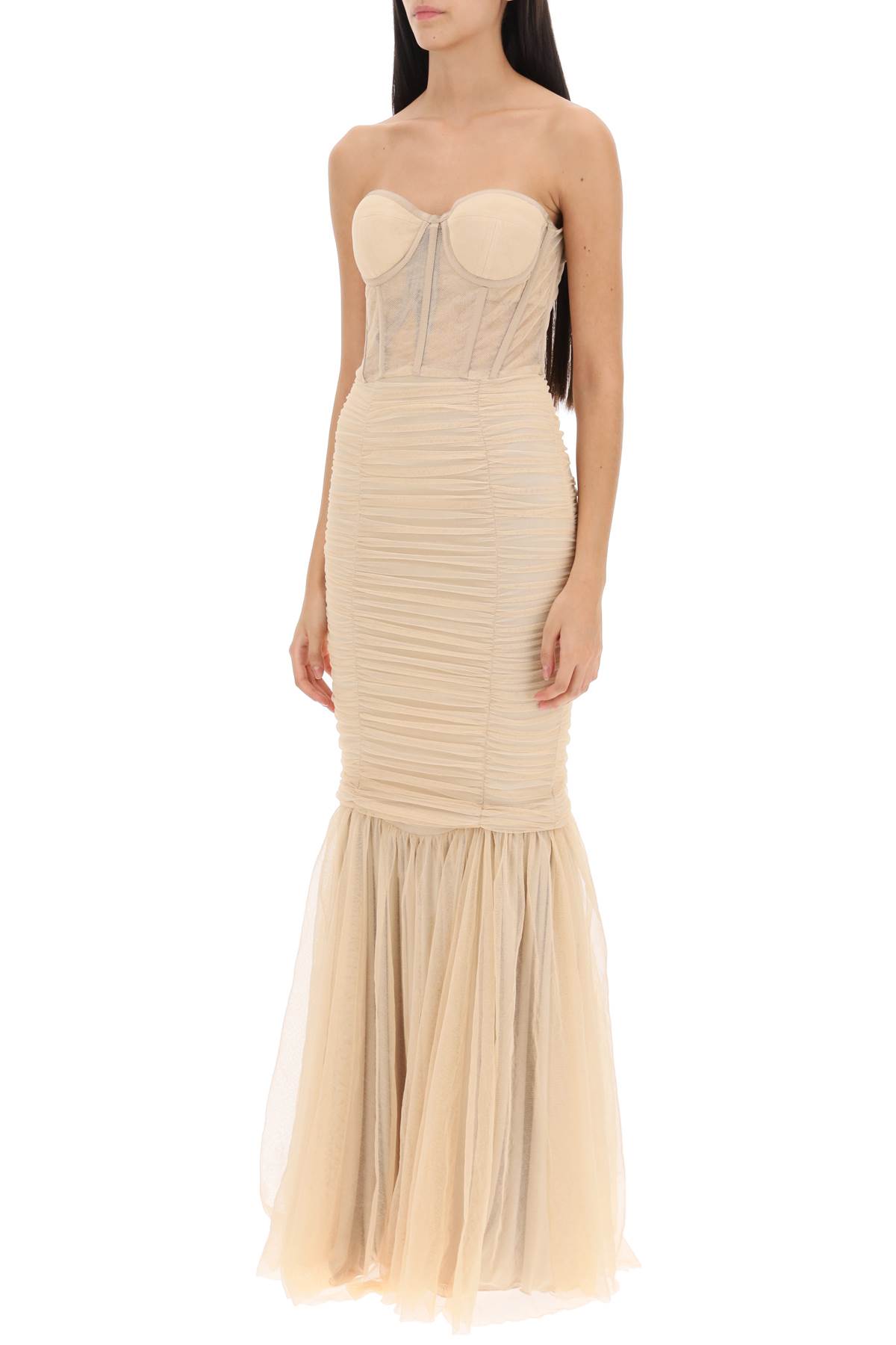 Shop 19:13 Dresscode Long Mermaid Dress In Nude (beige)