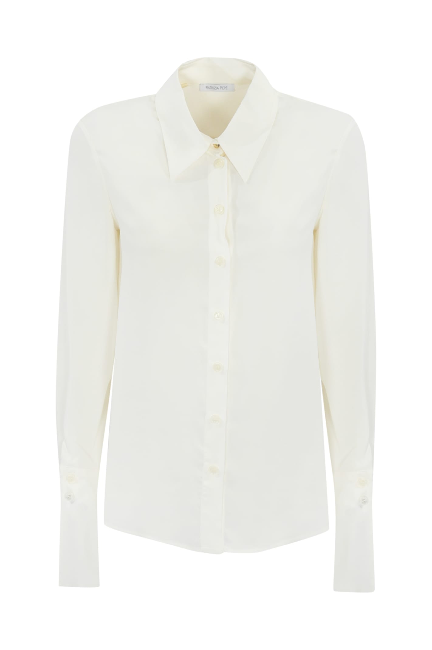 Shop Patrizia Pepe Viscose Crepe Shirt In Bianco