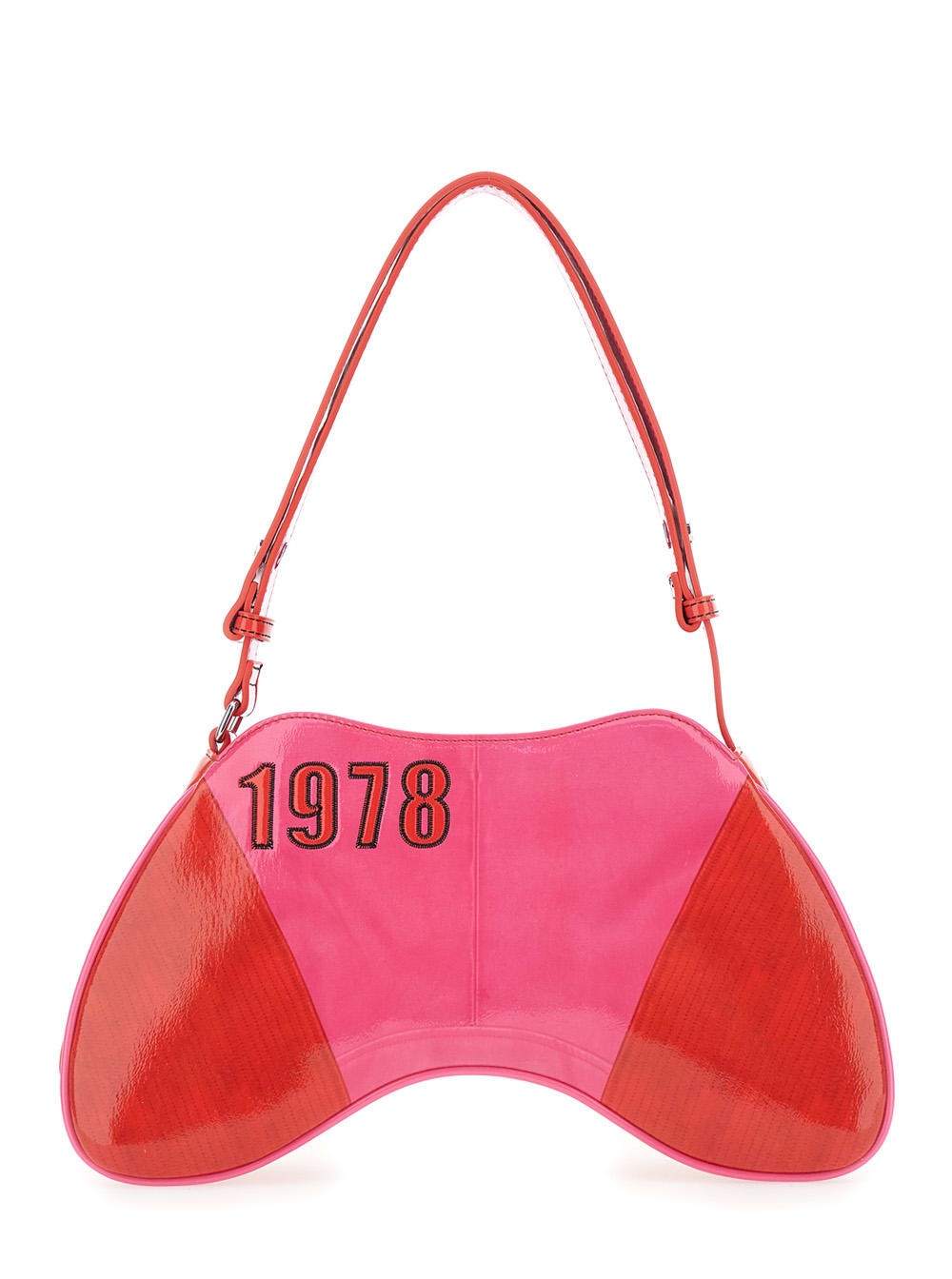 Diesel Play Pink Shoulder Bag With Logo Detail On The Front In Eco-leather Woman In Pink