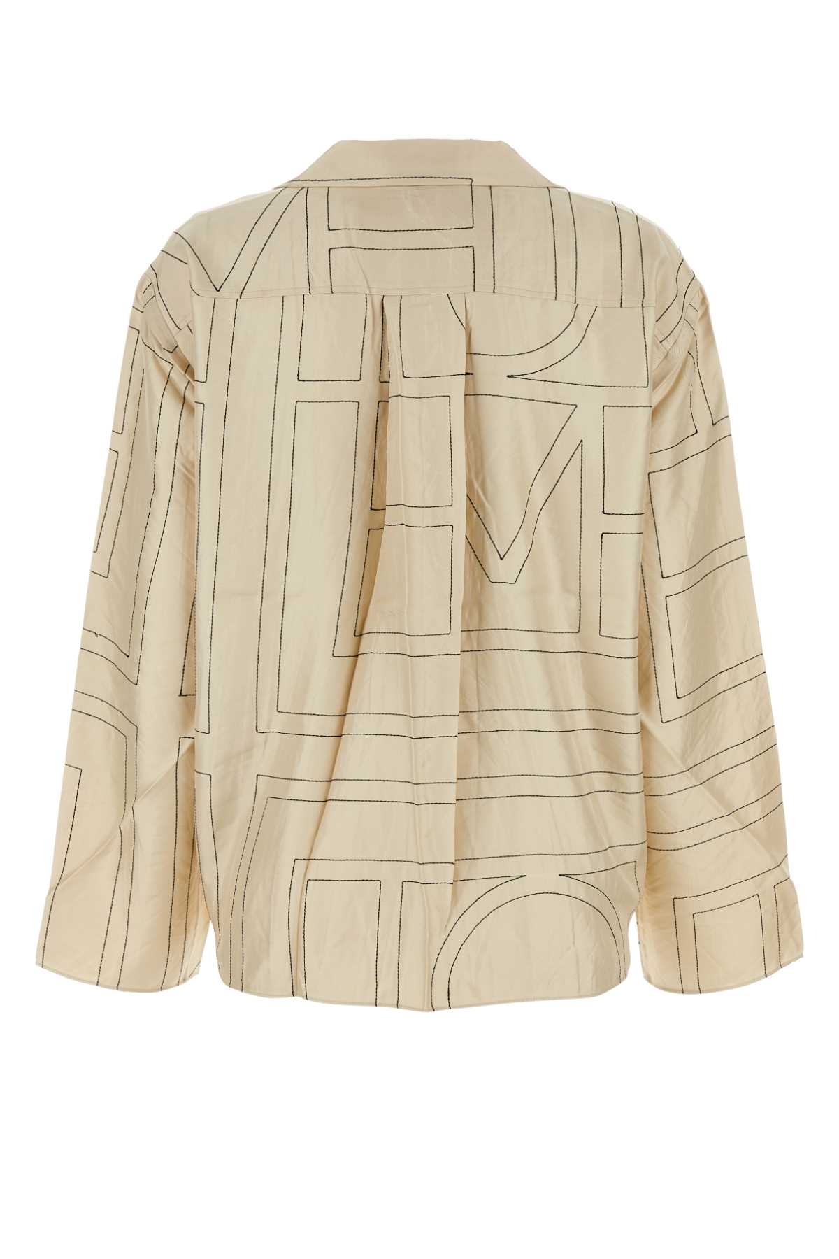 Totême Silk Twill Pajama Shirt In Yellow