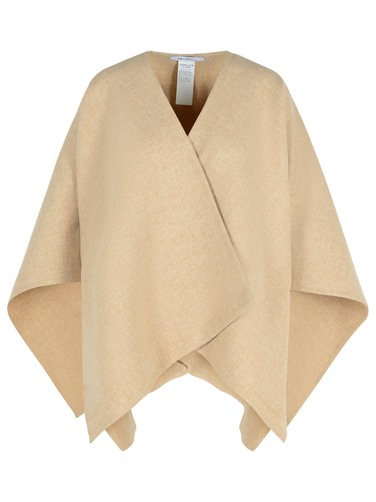 Max Mara Serra Alpaca Sand Blend Shawl In Brown