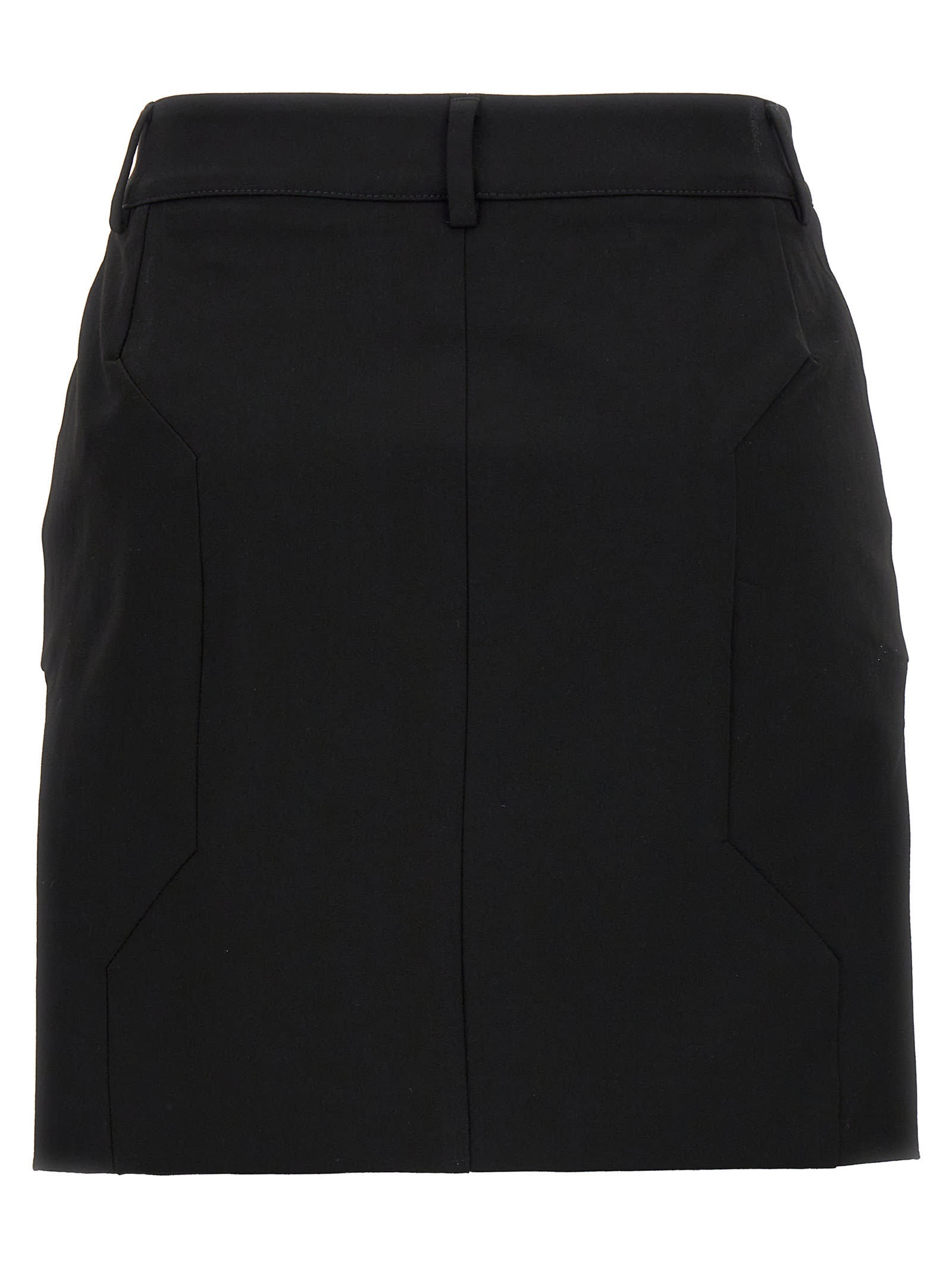 Shop Heron Preston Gabardine Cut Out Skirt In Black