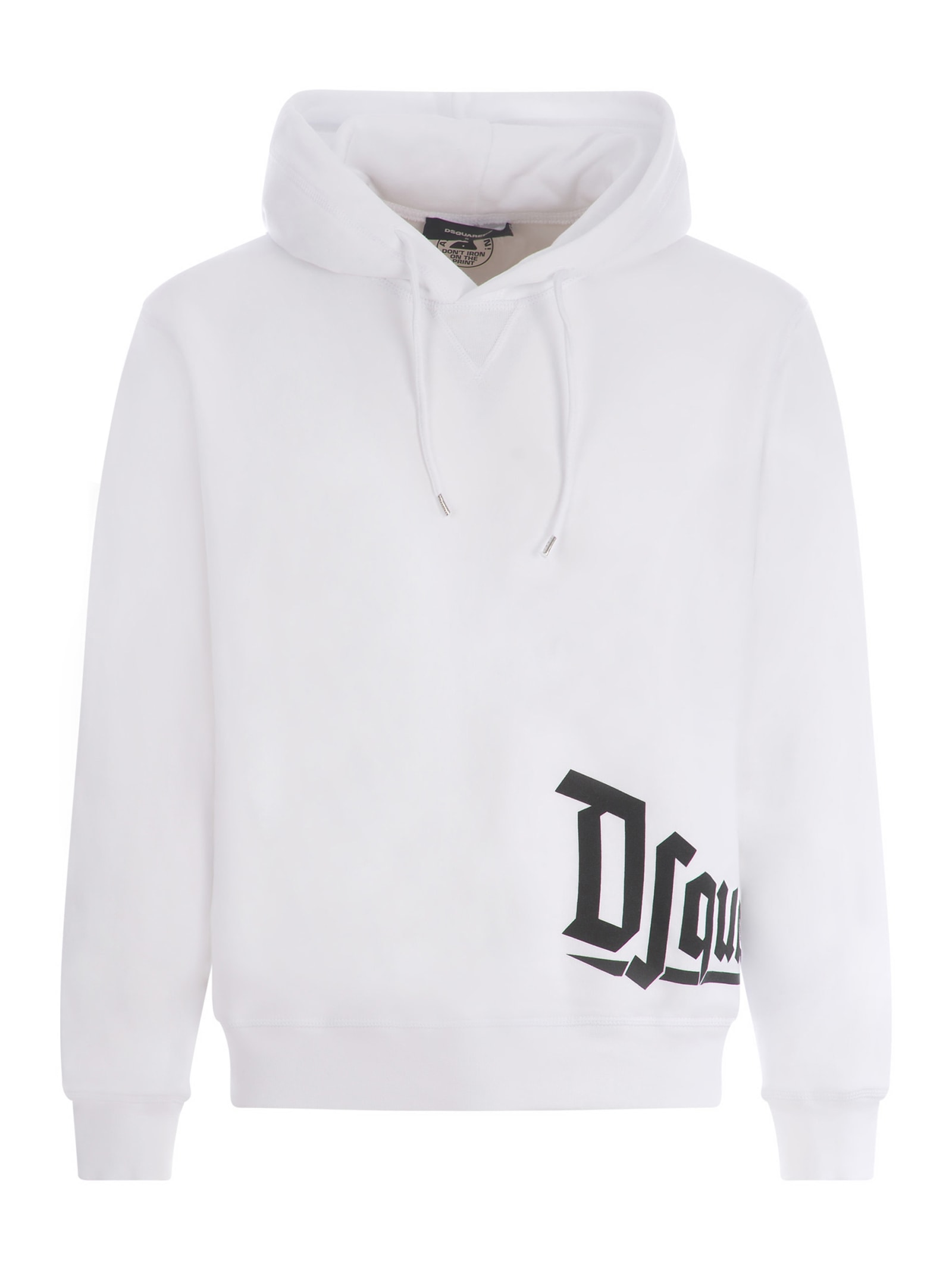 Shop Dsquared2 Hooded Sweatshirt  In Cotton In White