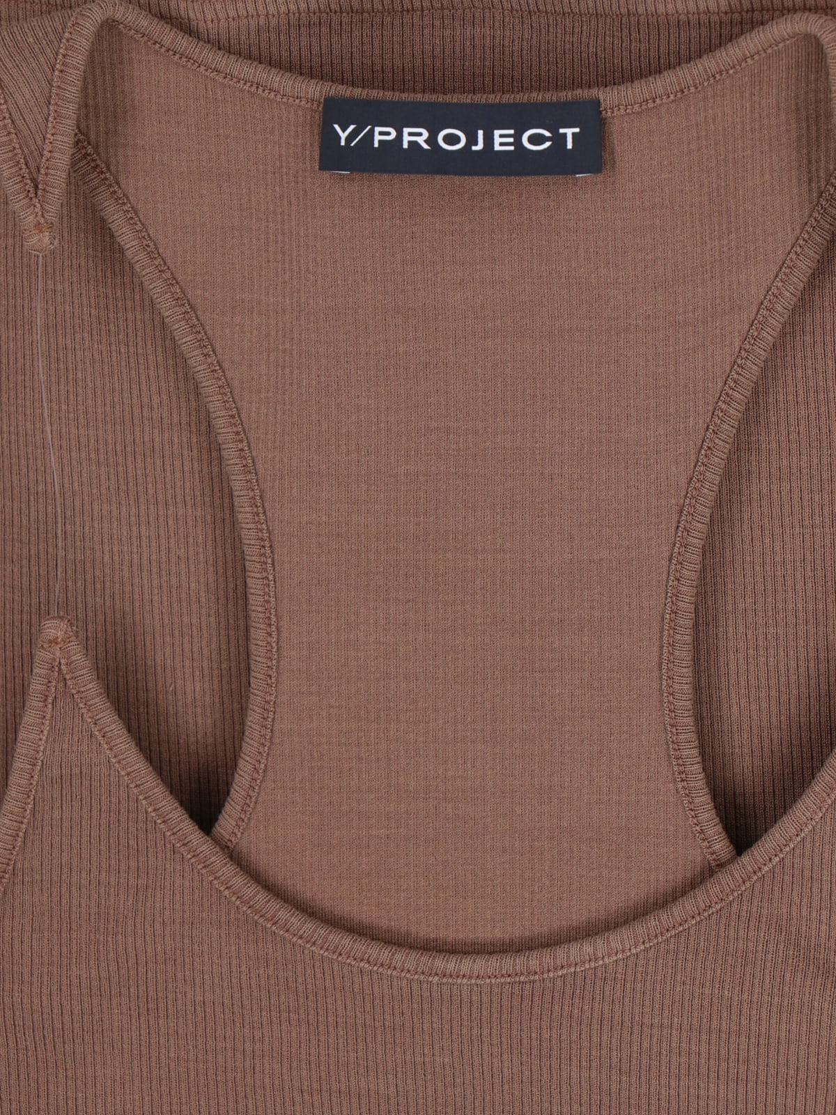 Shop Y/project Invisible Shoulder Straps Tank Top In Brown