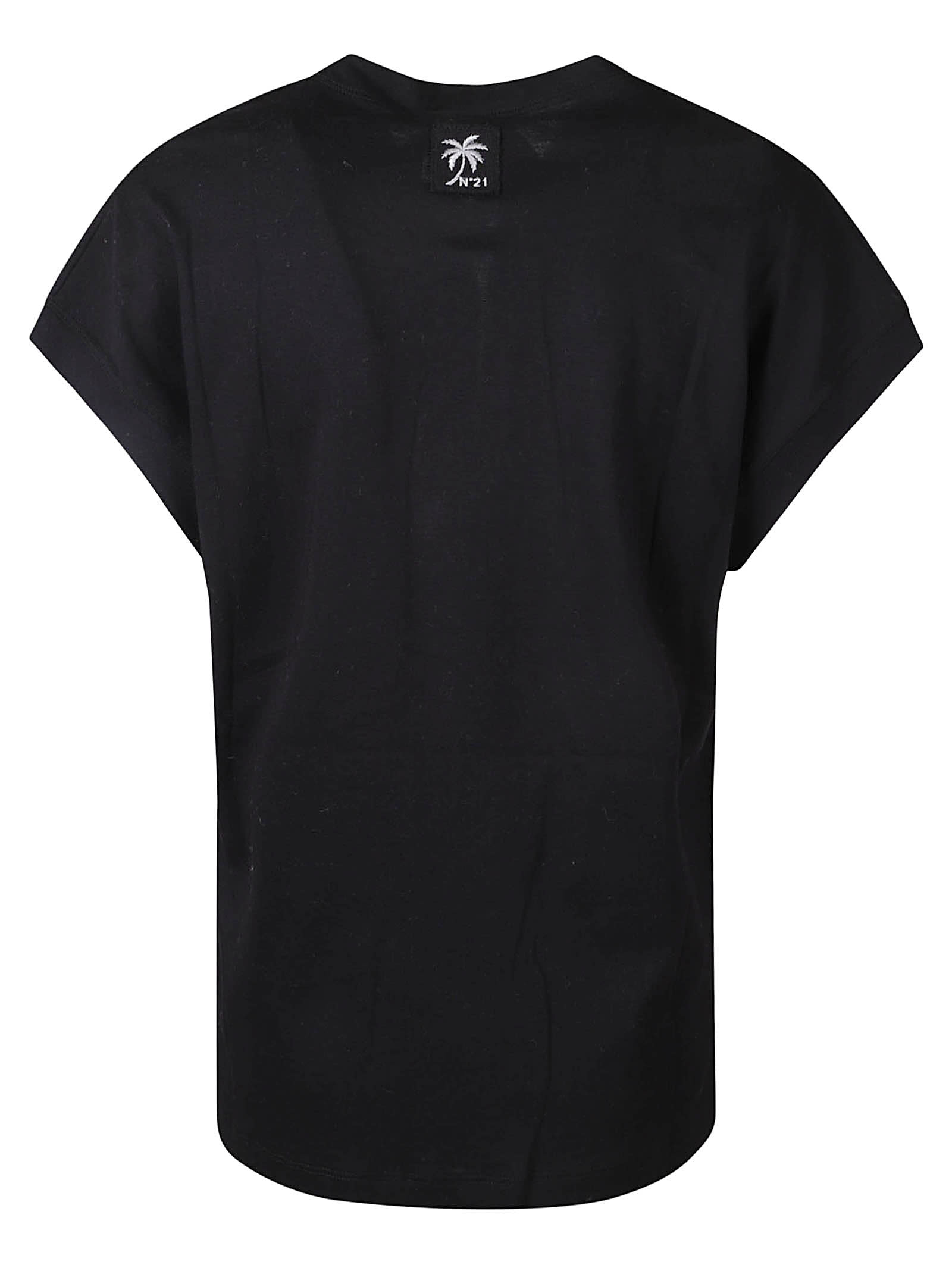 Shop N°21 Logo Patched Wrap Front Top In Nero