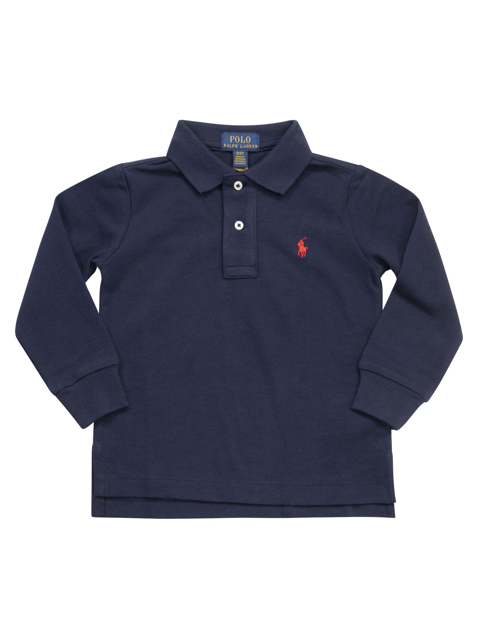 Polo Ralph Lauren Kids' Long-sleeved Pique Polo Shirt In Navy
