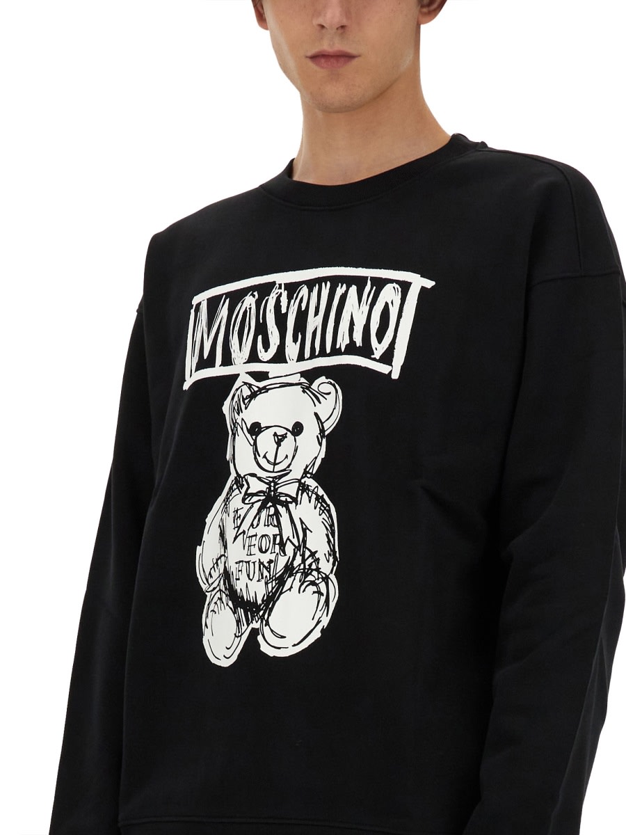 Shop Moschino Sweatshirt With Logo In Black