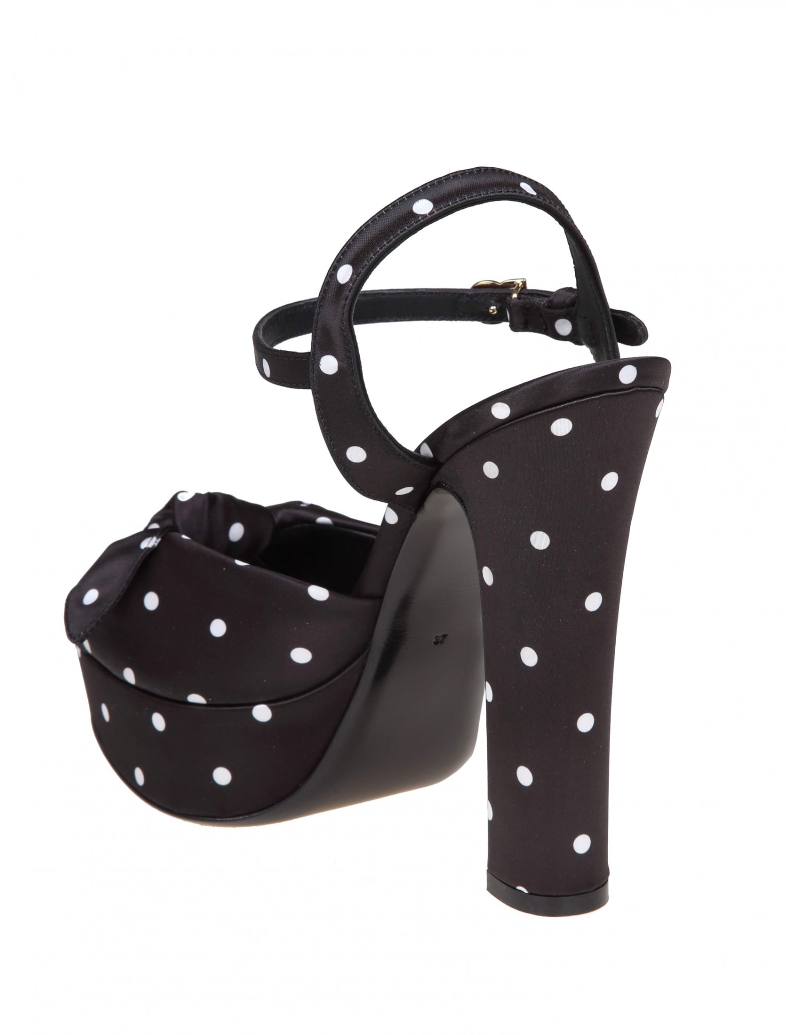 Shop Dolce & Gabbana Keira Sandals In Polka Polka Print Satin In Pois