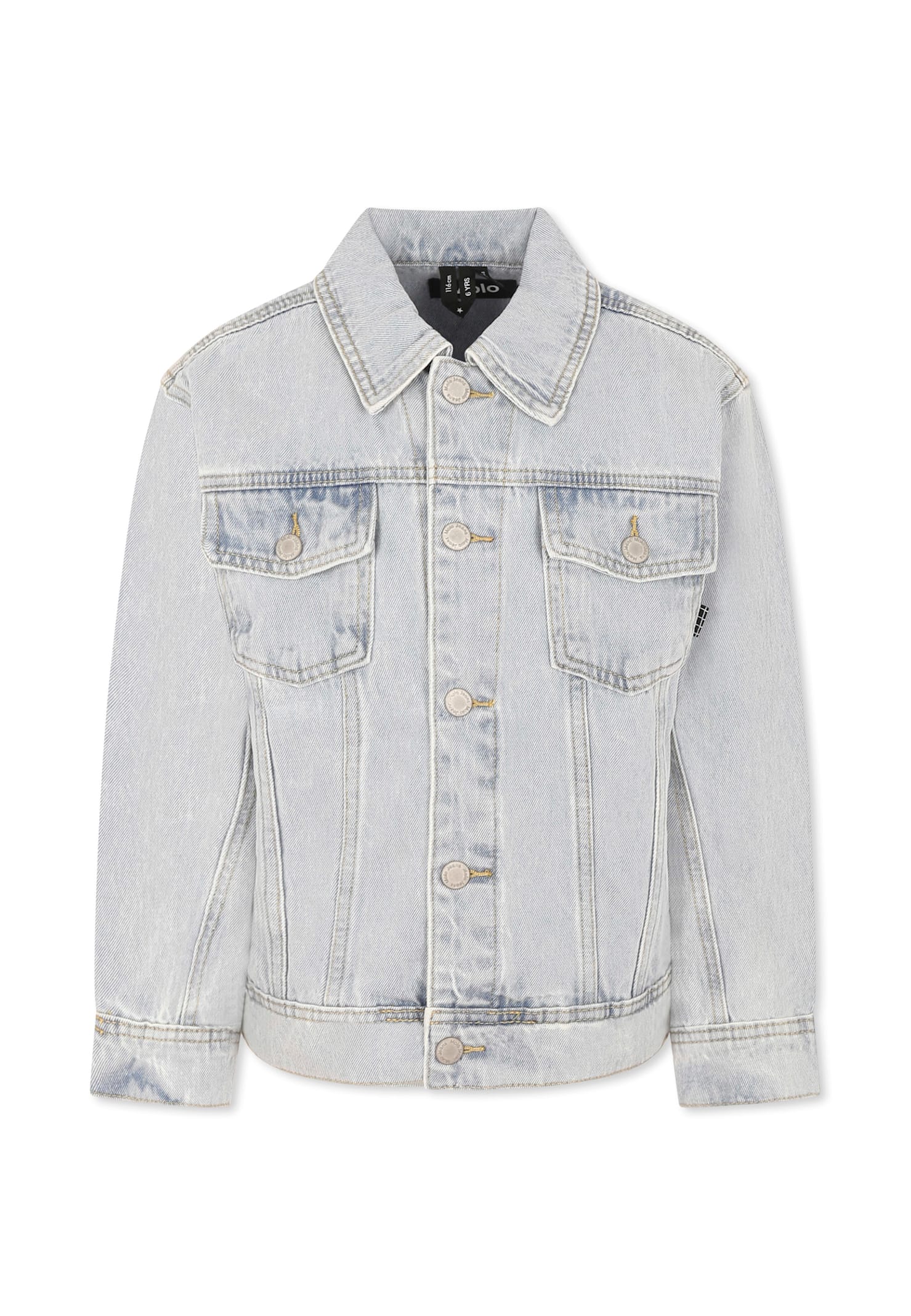 Molo Denim Jacket For Kids With Banana In Denim