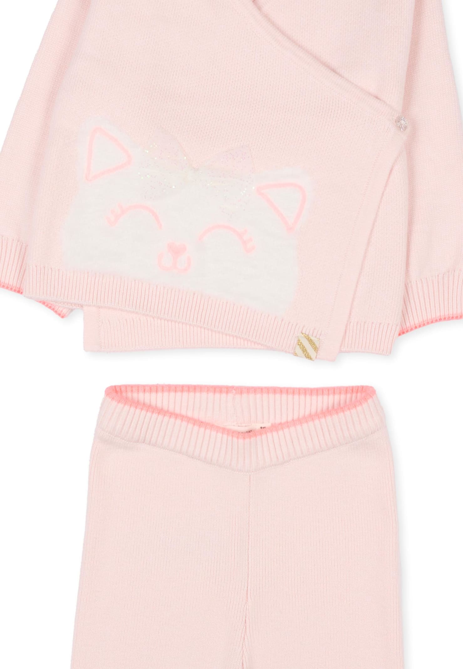 Billieblush Pink Birth Set For Baby Girl With Cat In Pink
