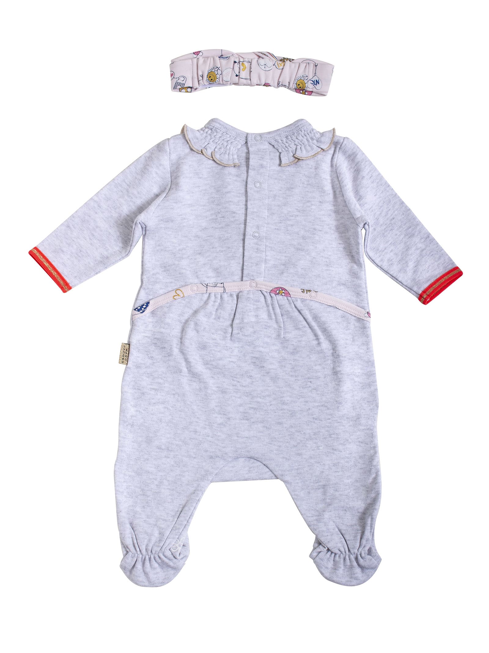 Shop Little Marc Jacobs Baby Girl Jumpsuit With Band In Gris Clair Chine