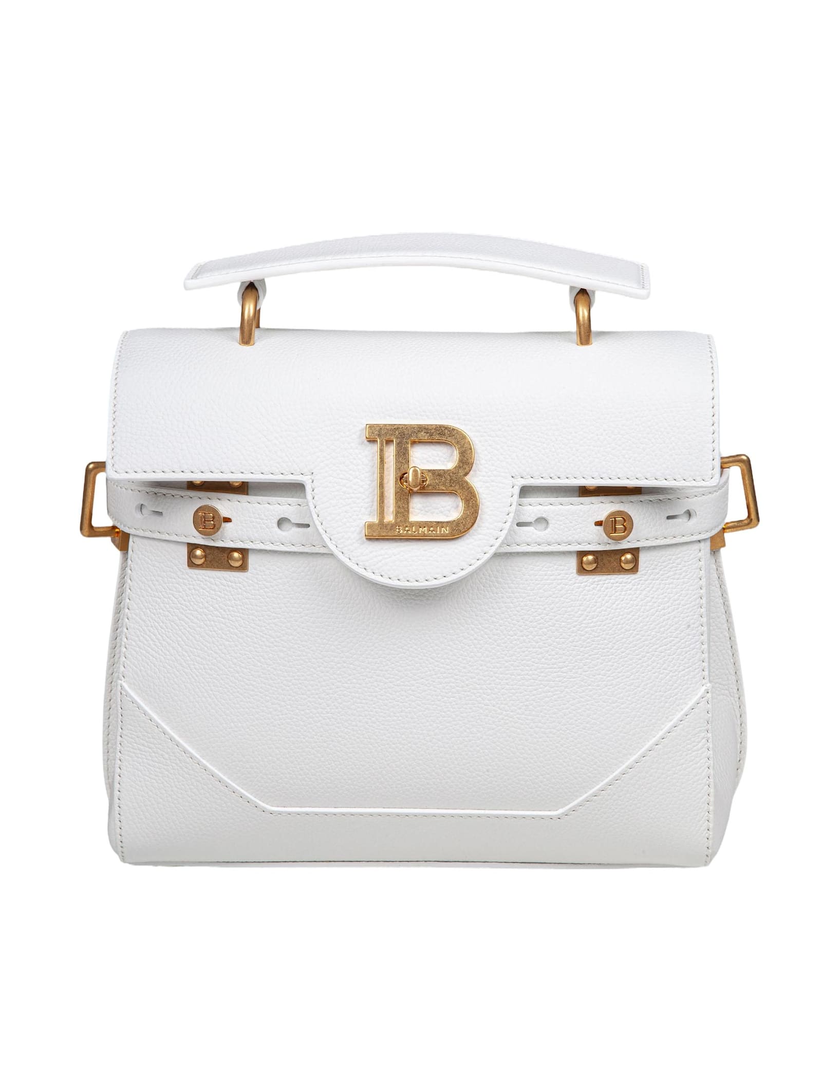 B-buzz 23 Bag In Grained Leather White Color