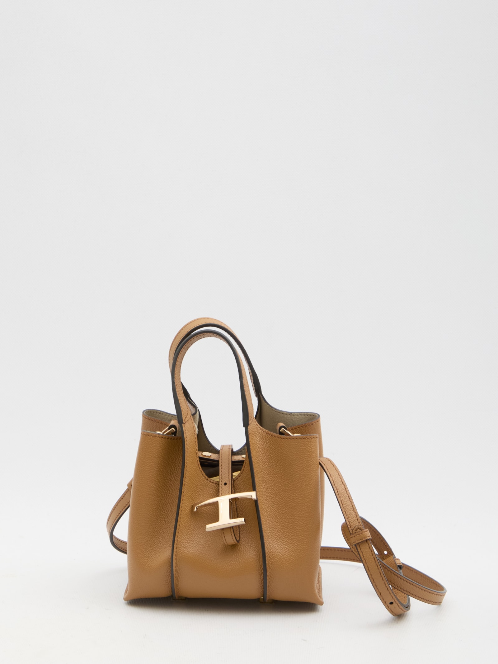 Shop Tod's T Timeless Micro Shopping Bag In Brown