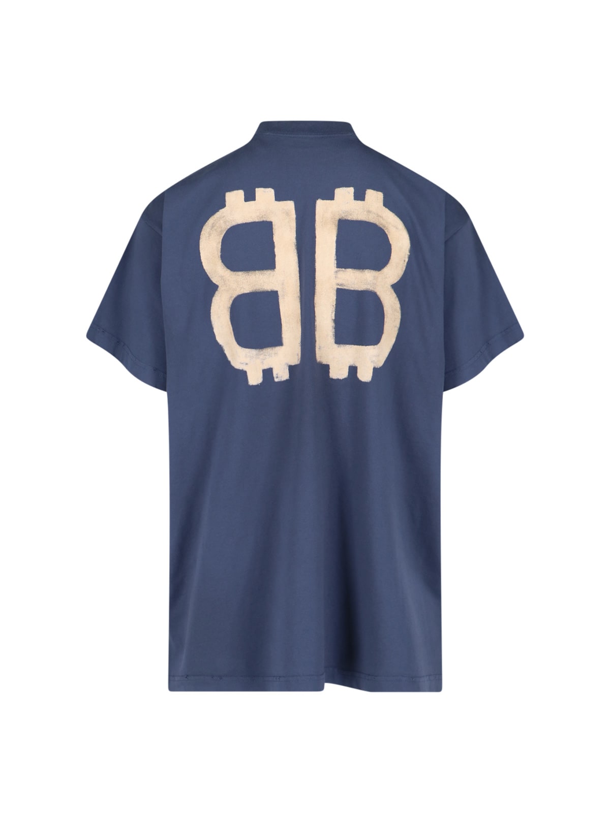 Shop Balenciaga Crypto Printed T-shirt In Blue