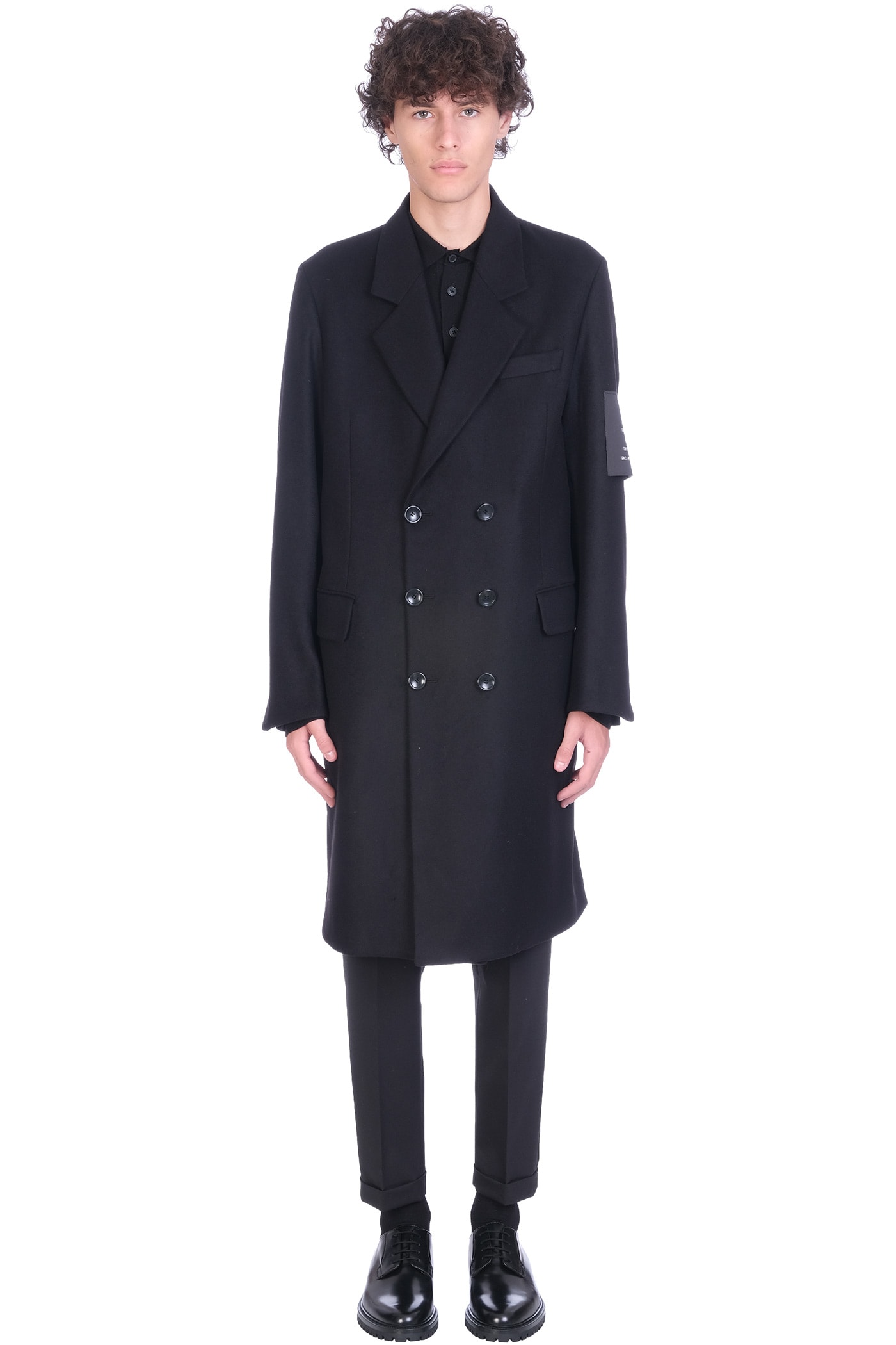 Low Brand Coat In Black Wool