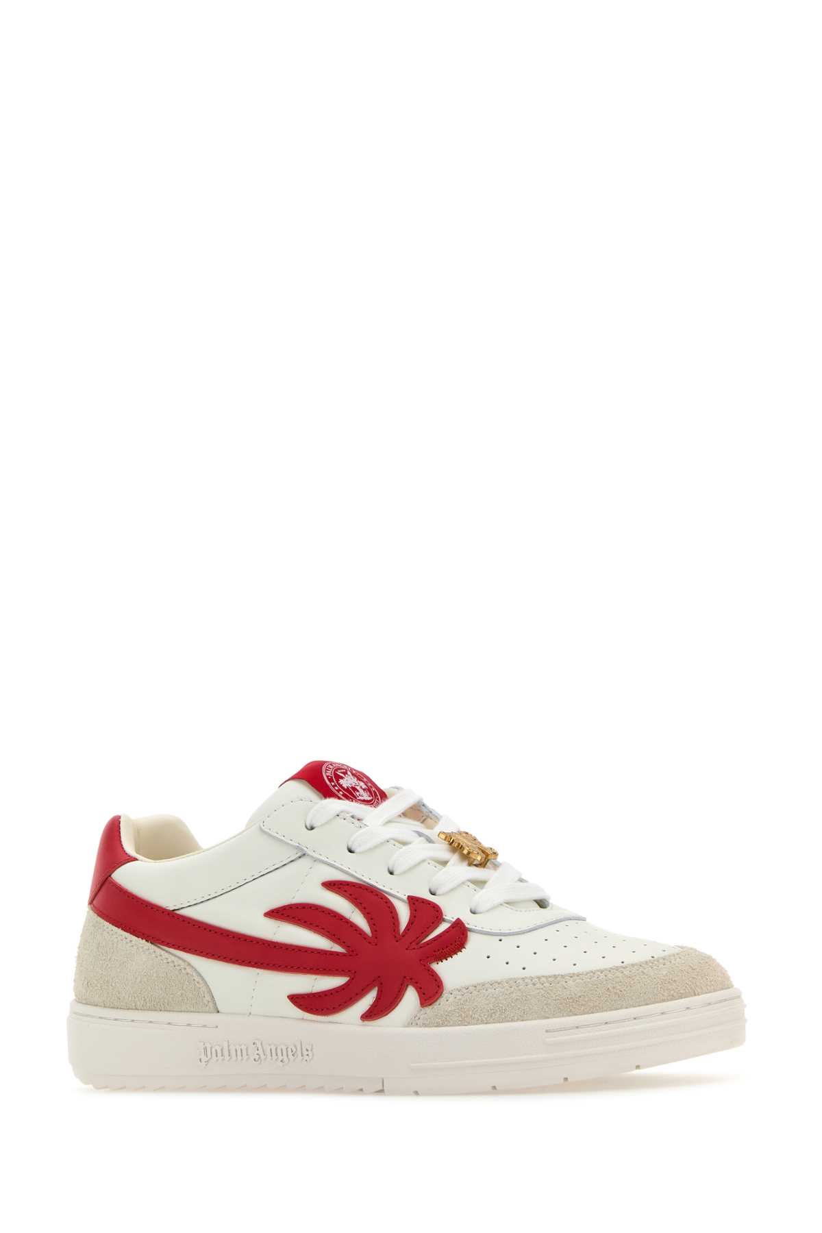 Shop Palm Angels Multicolor Leather Palm Beach University Sneakers In Whitered