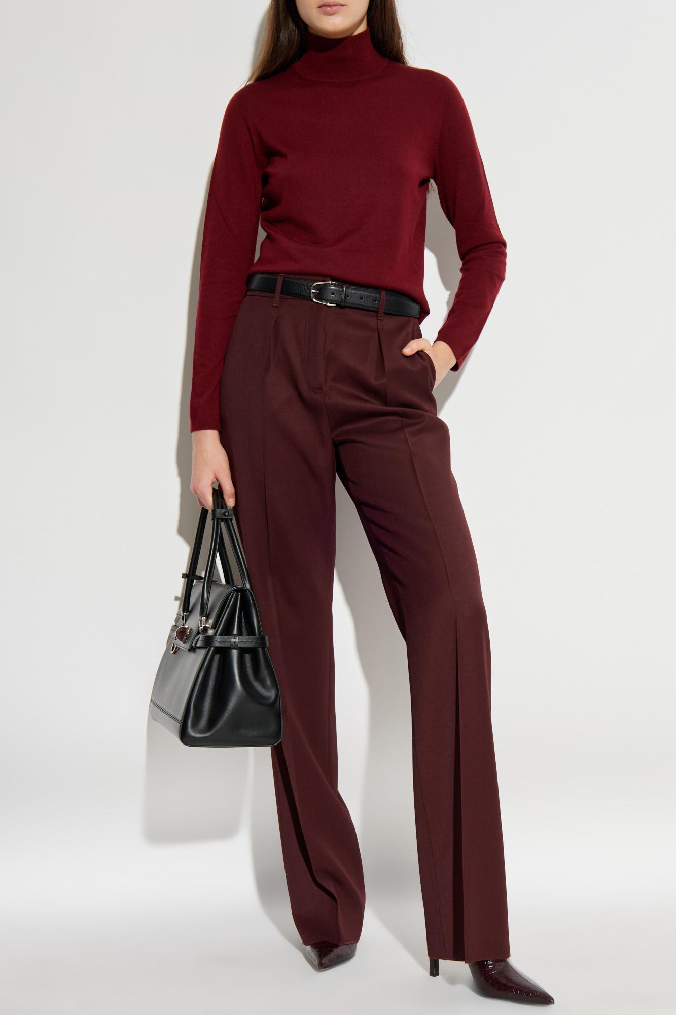 Max Mara Cannes Trousers In Virgin Wool In Red