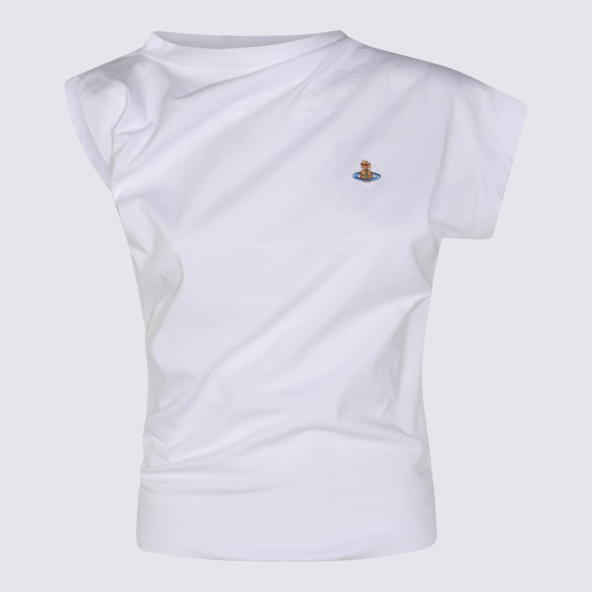 Vivienne Westwood Hebo Draped Cotton Top In White