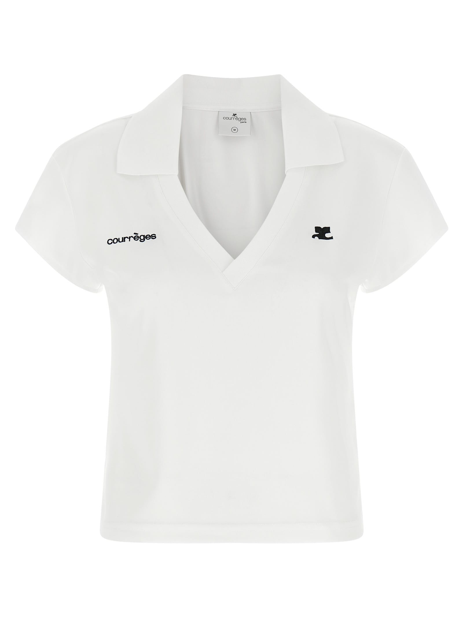 Courrèges Sports Cropped T-shirt In White