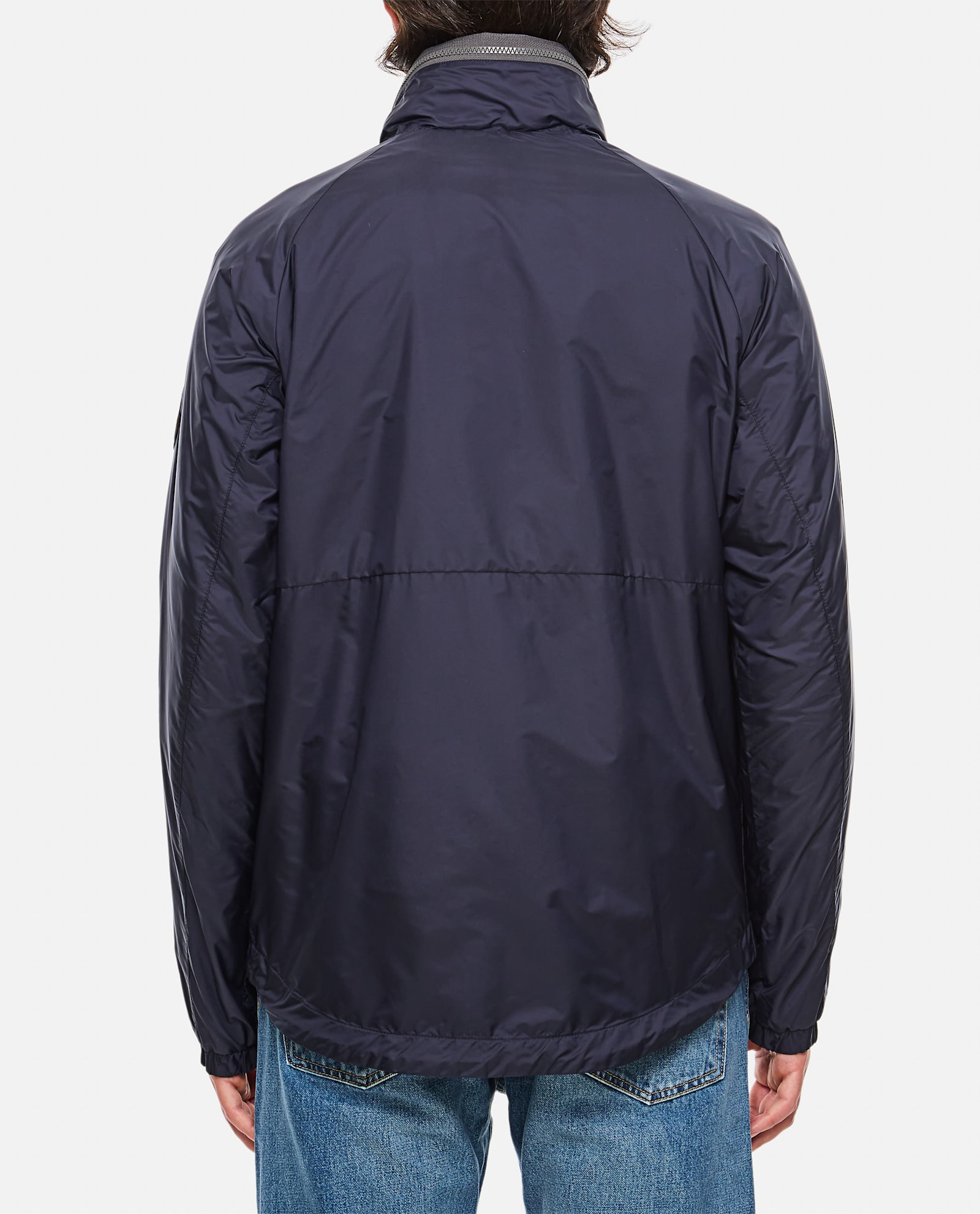 Moncler Navy Blue Octano Recycled Nylon Jacket In Blue