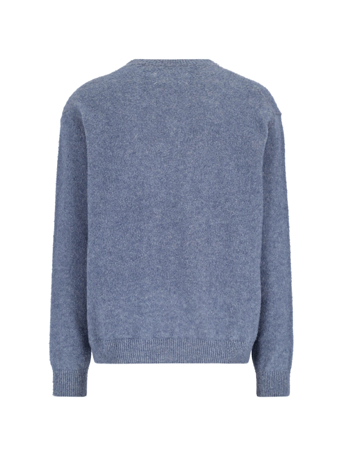 Maison Margiela Pile Knit Sweater Man Blue Jeans In Blue