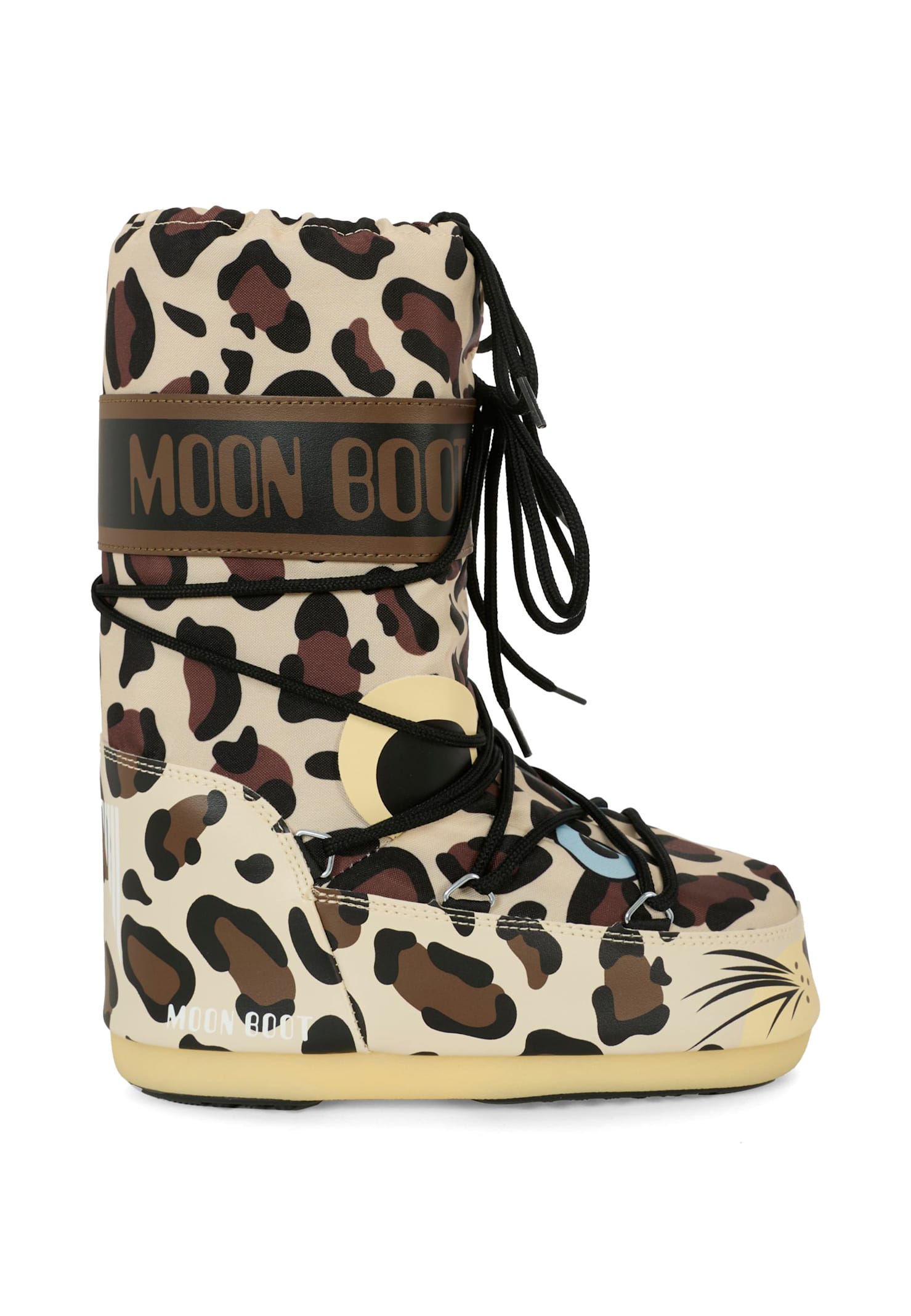 Moon Boot Brown For Kids With Animalier Pattern In Brown