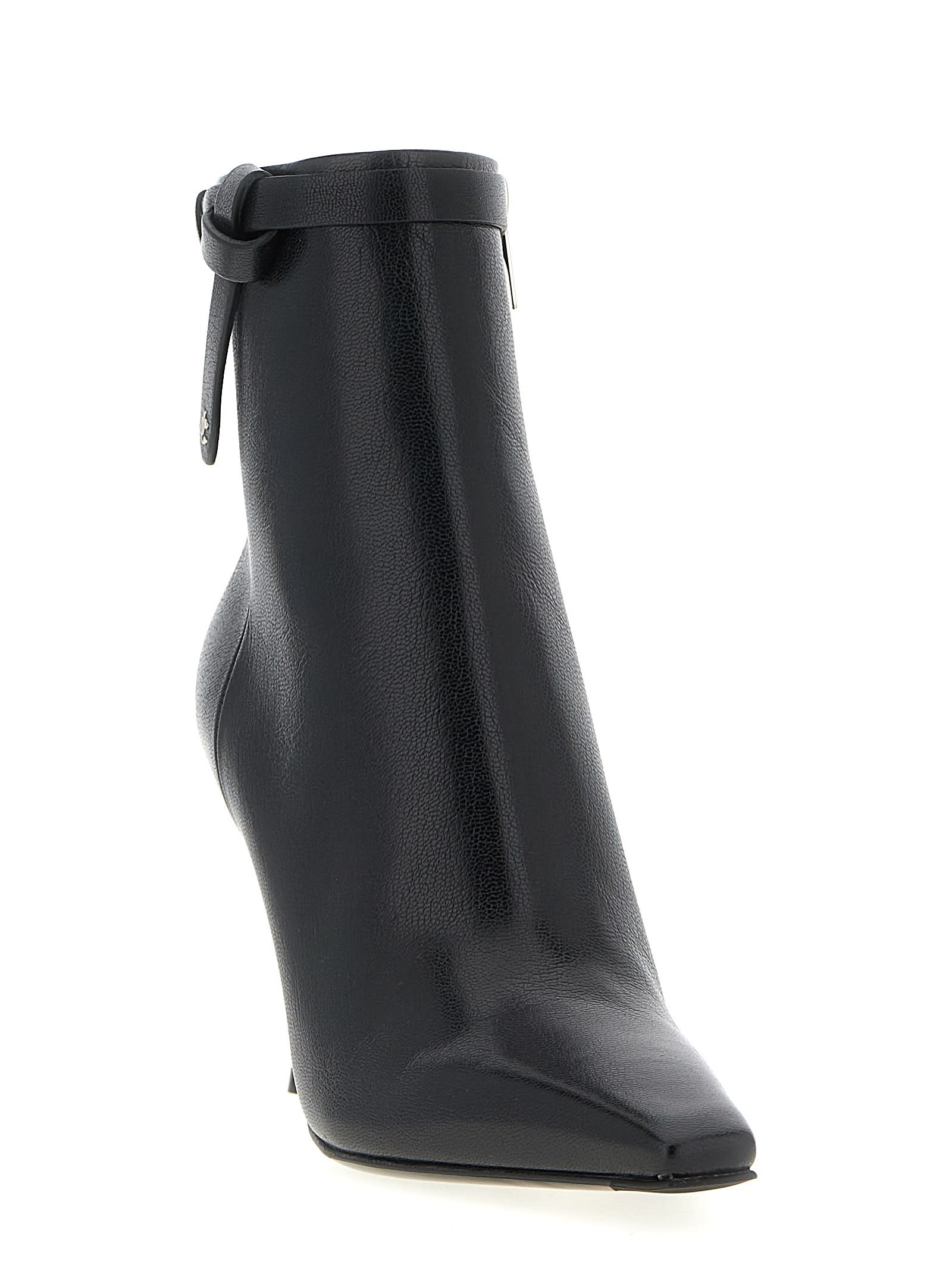 Jimmy Choo Camie Knotted-strap Leather Ankle Boots In Black
