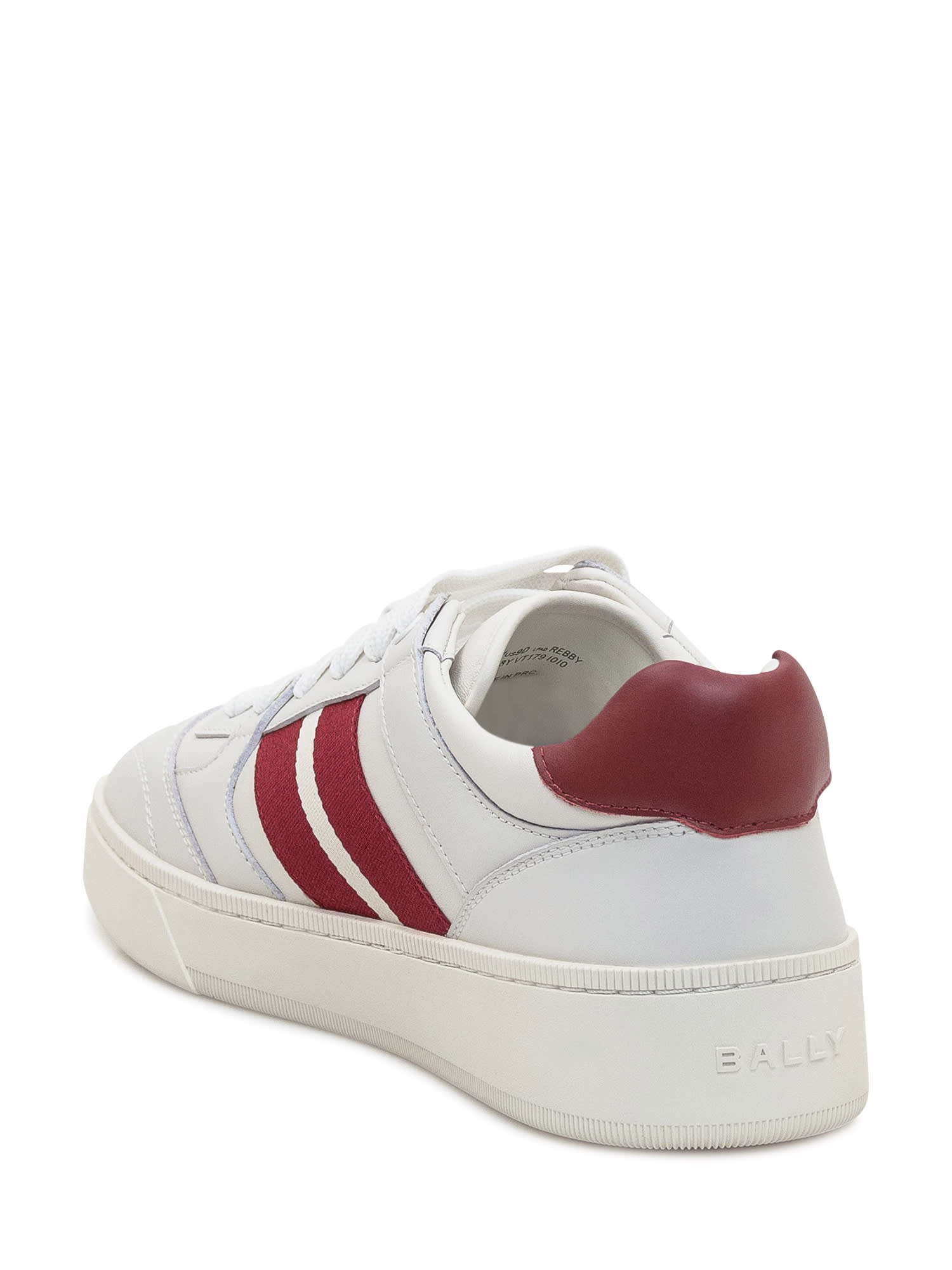 Shop Bally Rebby Sneaker In White/red