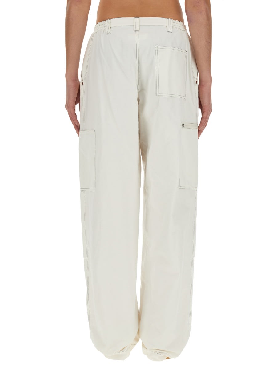 Shop Mm6 Maison Margiela Cotton Canvas Pants In White