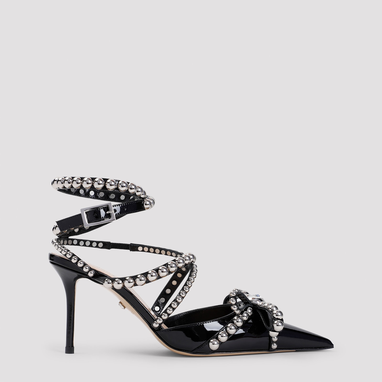 Shop Mach &amp; Mach Crystal Studs Sandals In Black