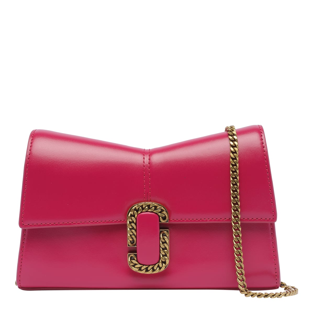 Shop Marc Jacobs The St. Marc Chain Wallet In Fuchsia