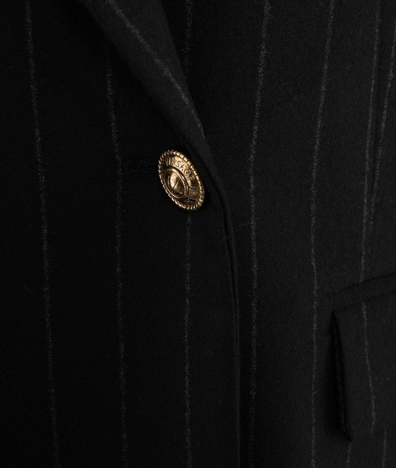 Versace Jeans Couture Pinstriped Double-breasted Tailored Blazer