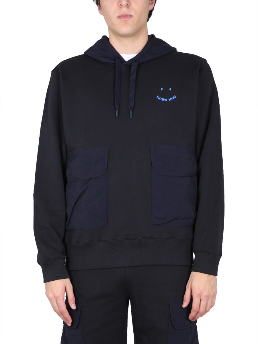 Shop Ps By Paul Smith Happy Sweatshirt In Blue