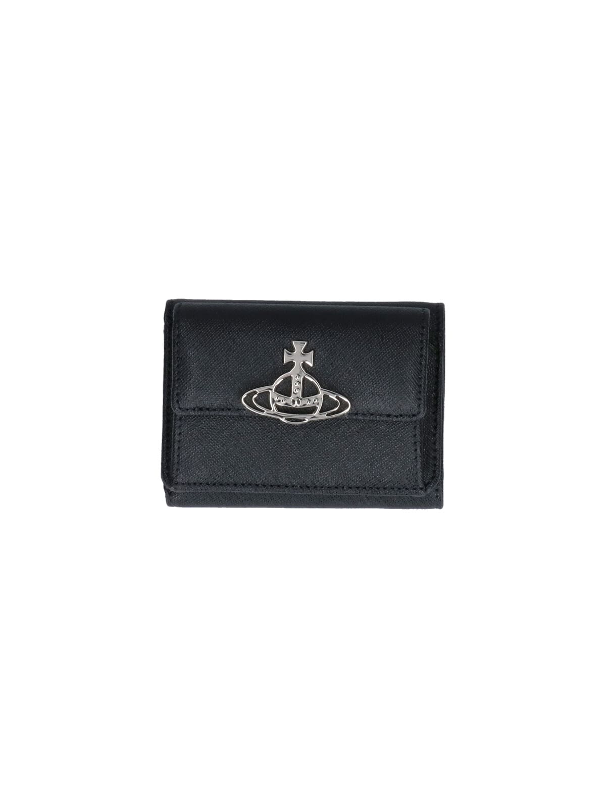 Vivienne Westwood Small Flap Purse Wallet In Black