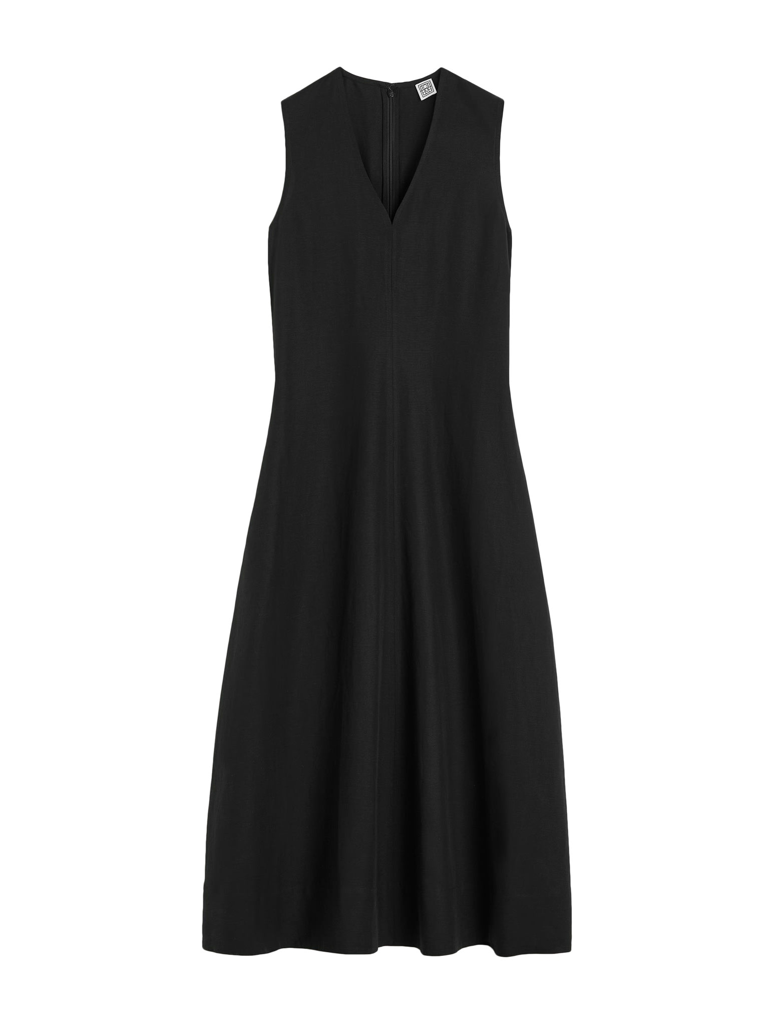 Shop Totême Fluid V-neck Dress In Black