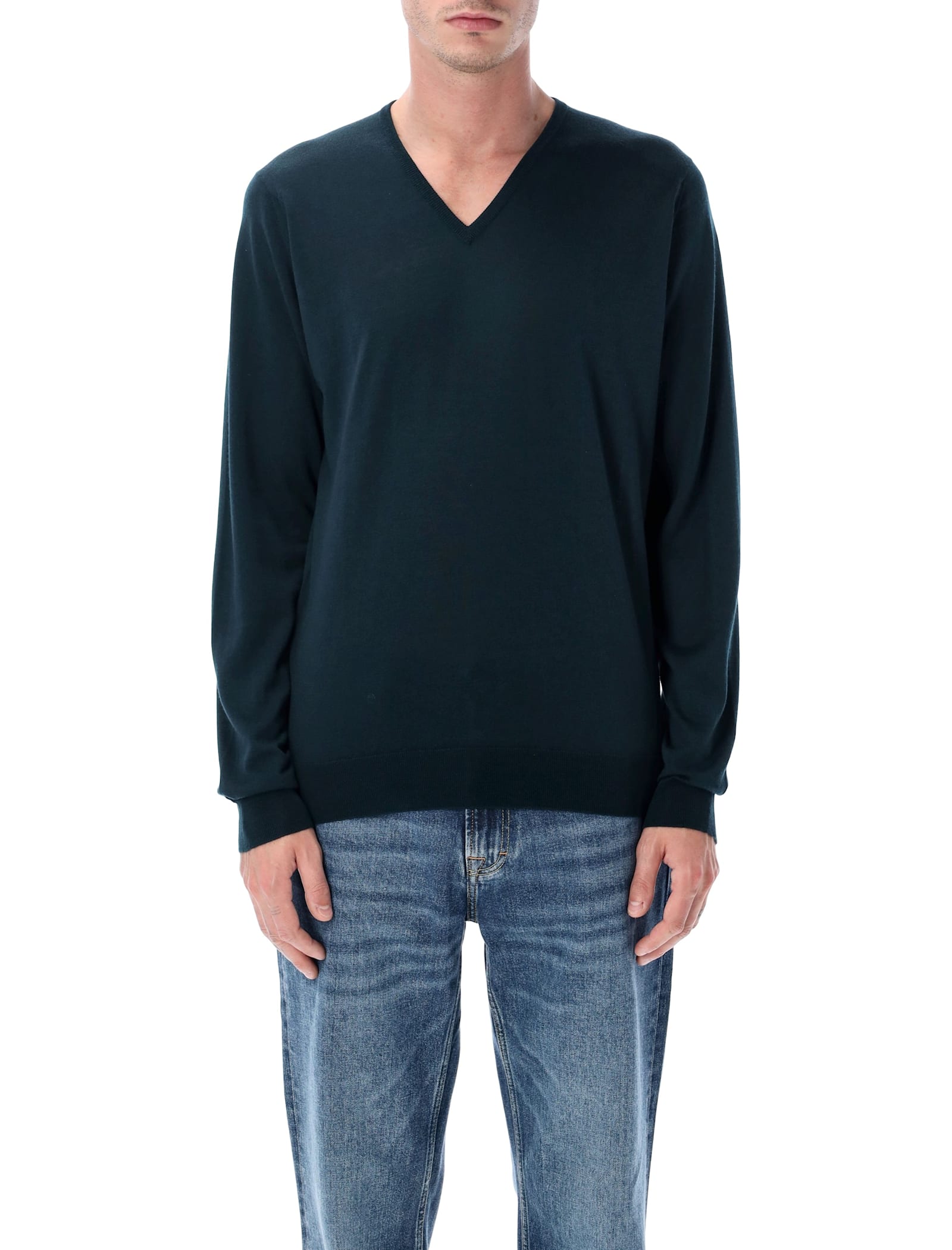 John Smedley Blenheim Extra Fine Merino Wool V-neck Jumper John Smedley Blenheim Extra Fine Merino Wool V-neck Jumper