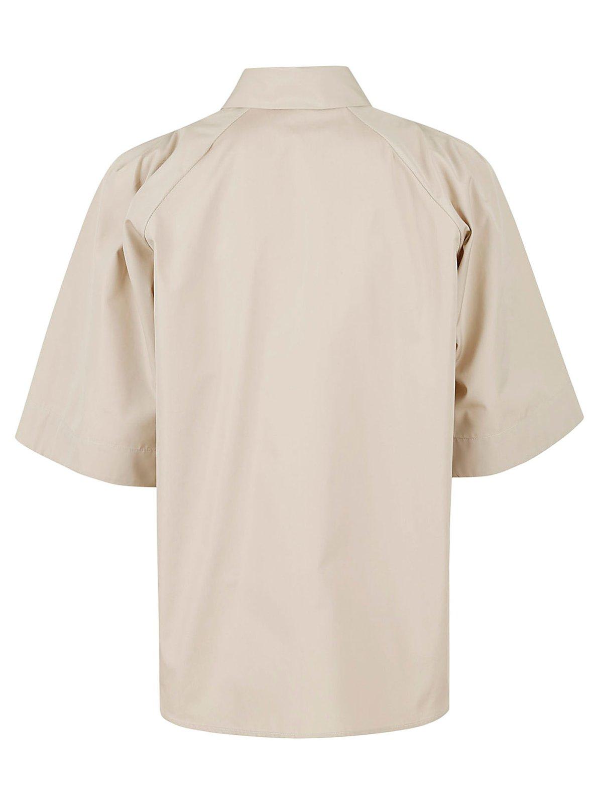 Shop Aspesi Buttoned Short-sleeved Shirt In Beige