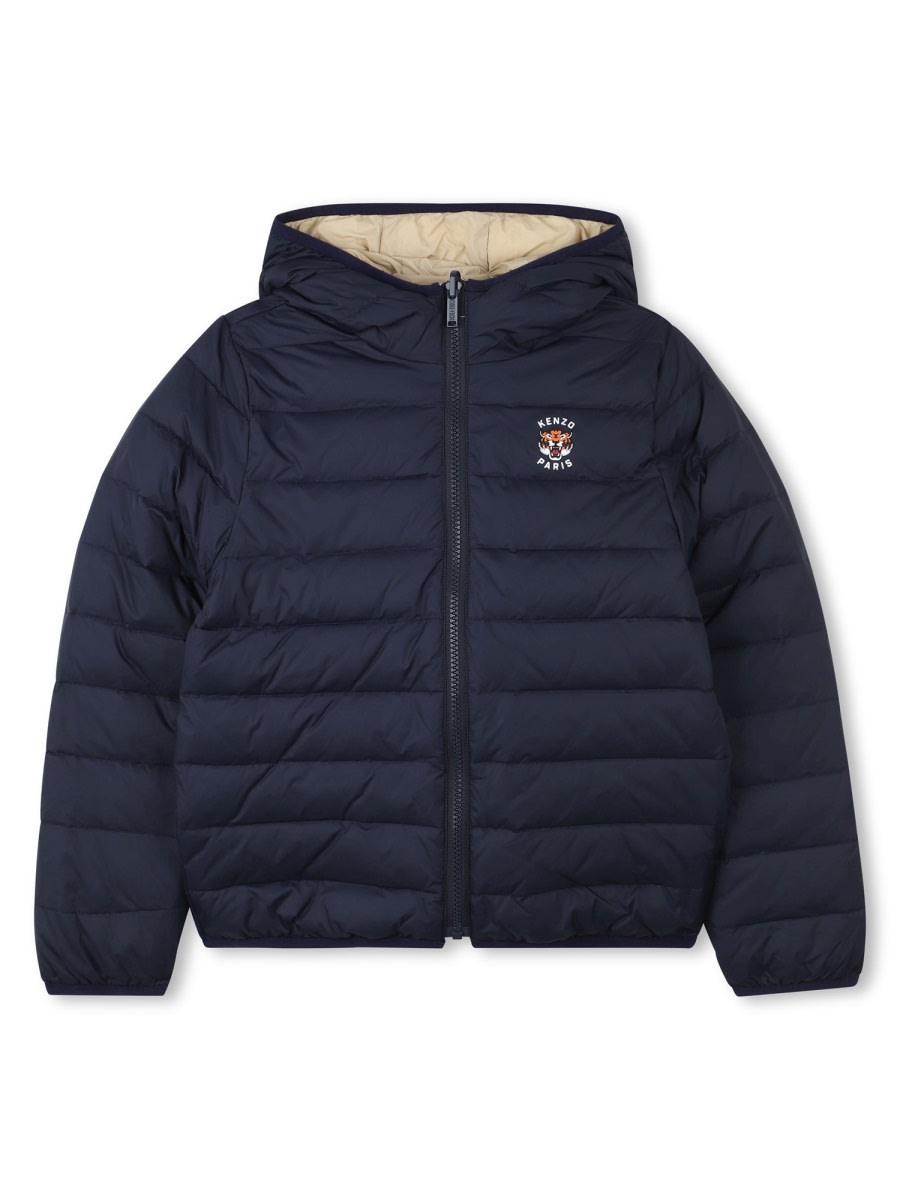 Kenzo Kids' Reversible Down Jacket In Blue