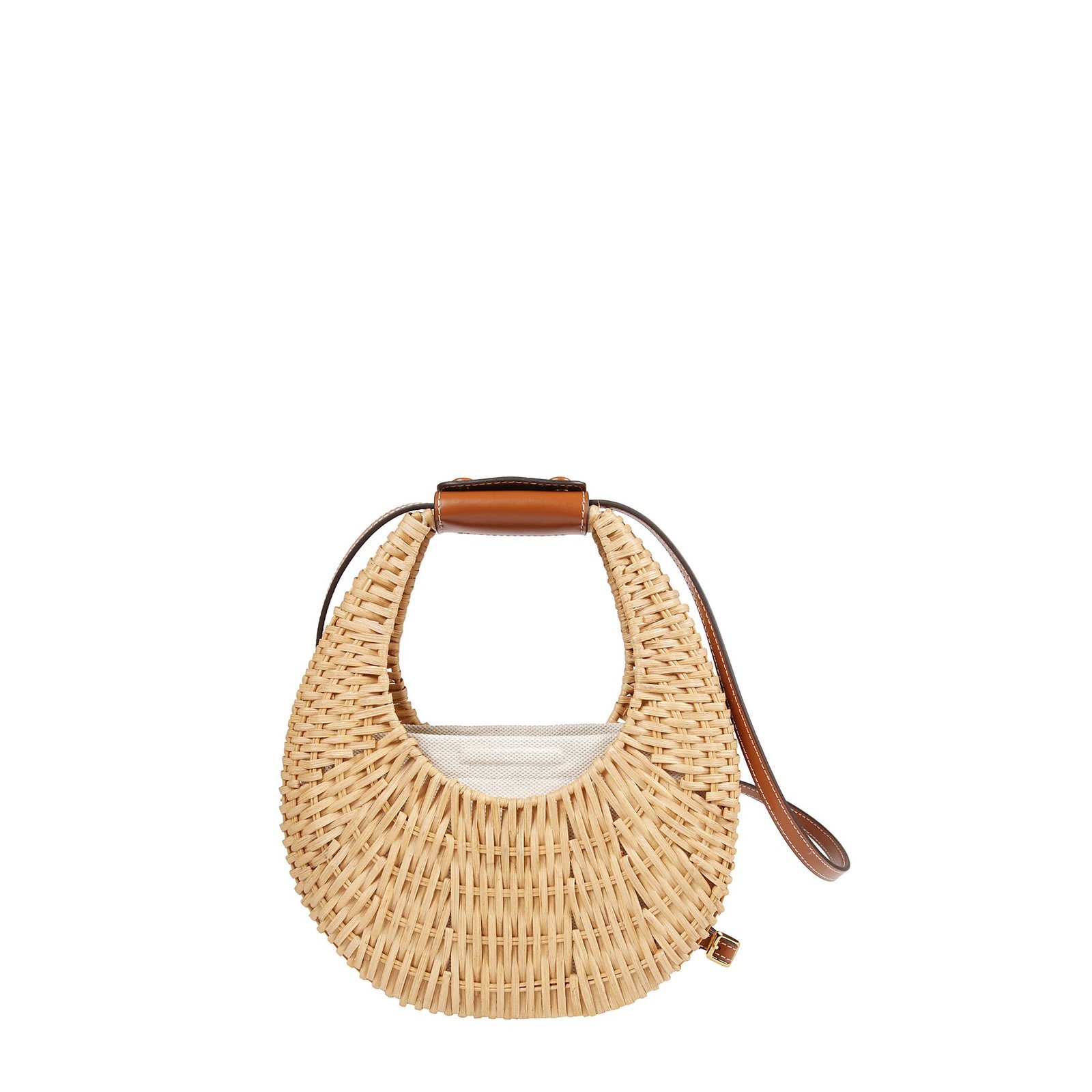 Moon Mini Woven Top Handle Bag