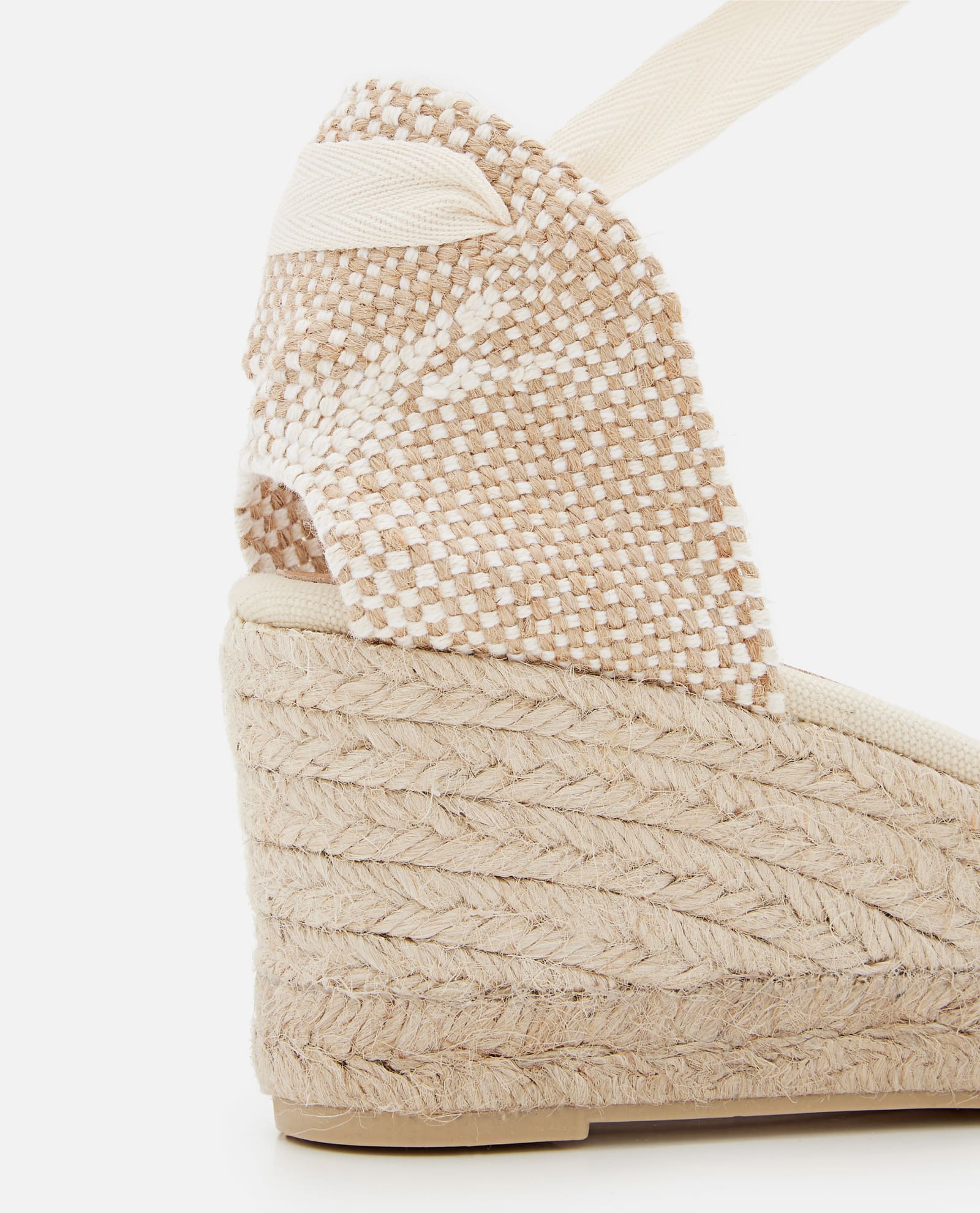Shop Castaã±er 60mm Carina Wedge In Beige