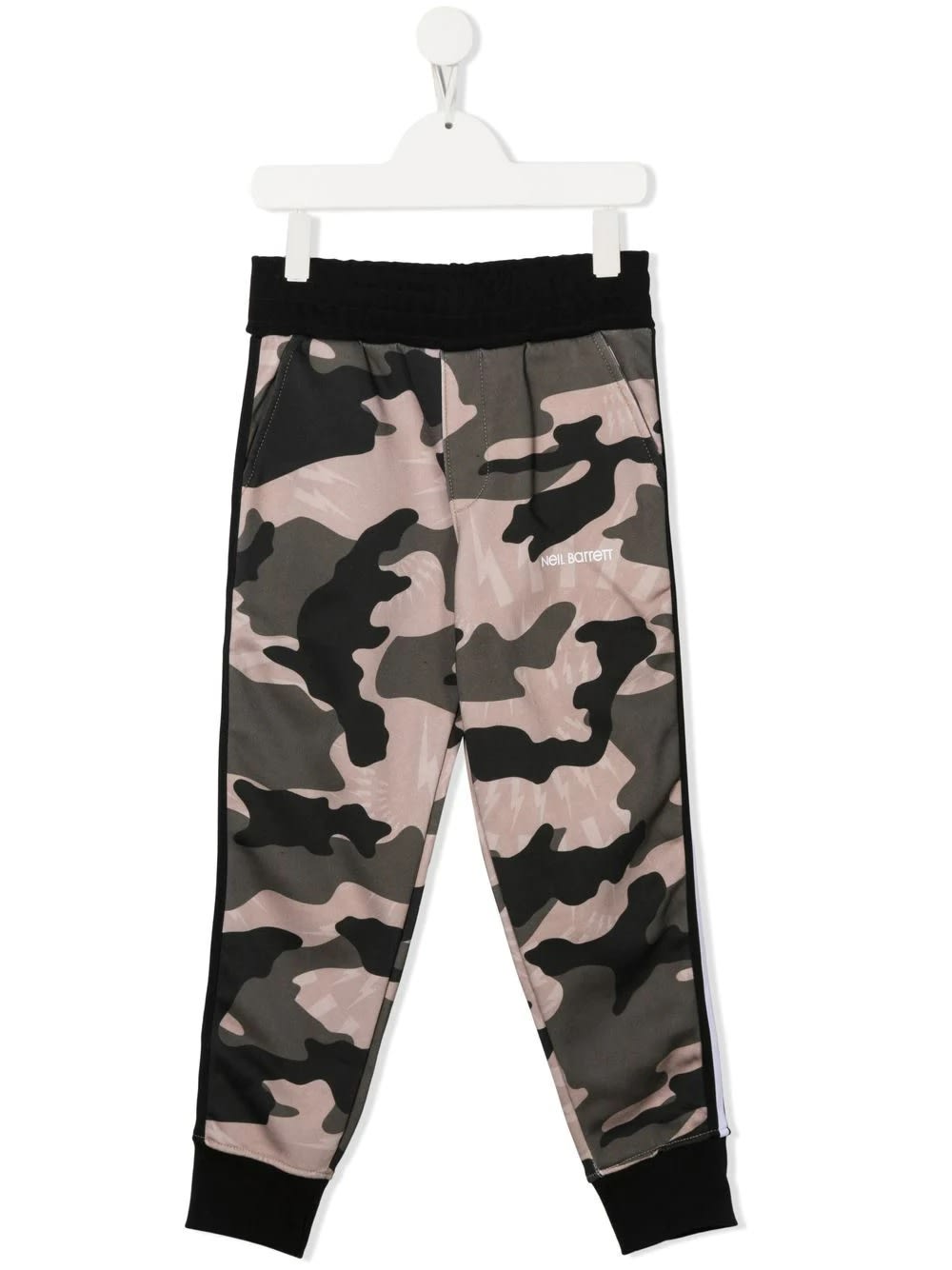 Neil Barrett Kids Camouflage Joggers With Logo And Thunderbolt Print