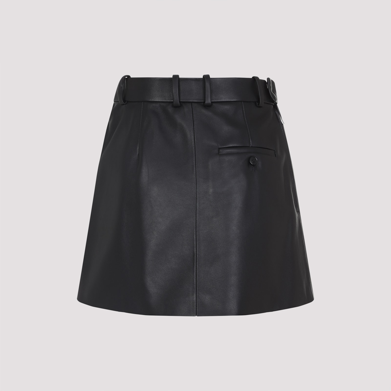 Loewe Draped Lambskin Midi Skirt In Black