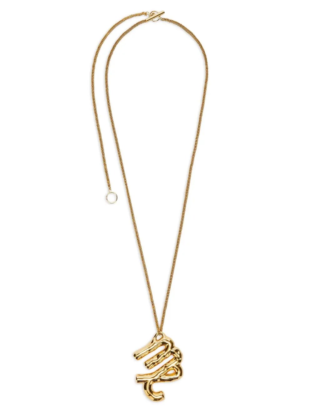 Shop Jil Sander Scorpio Zodiac Necklace In Gold