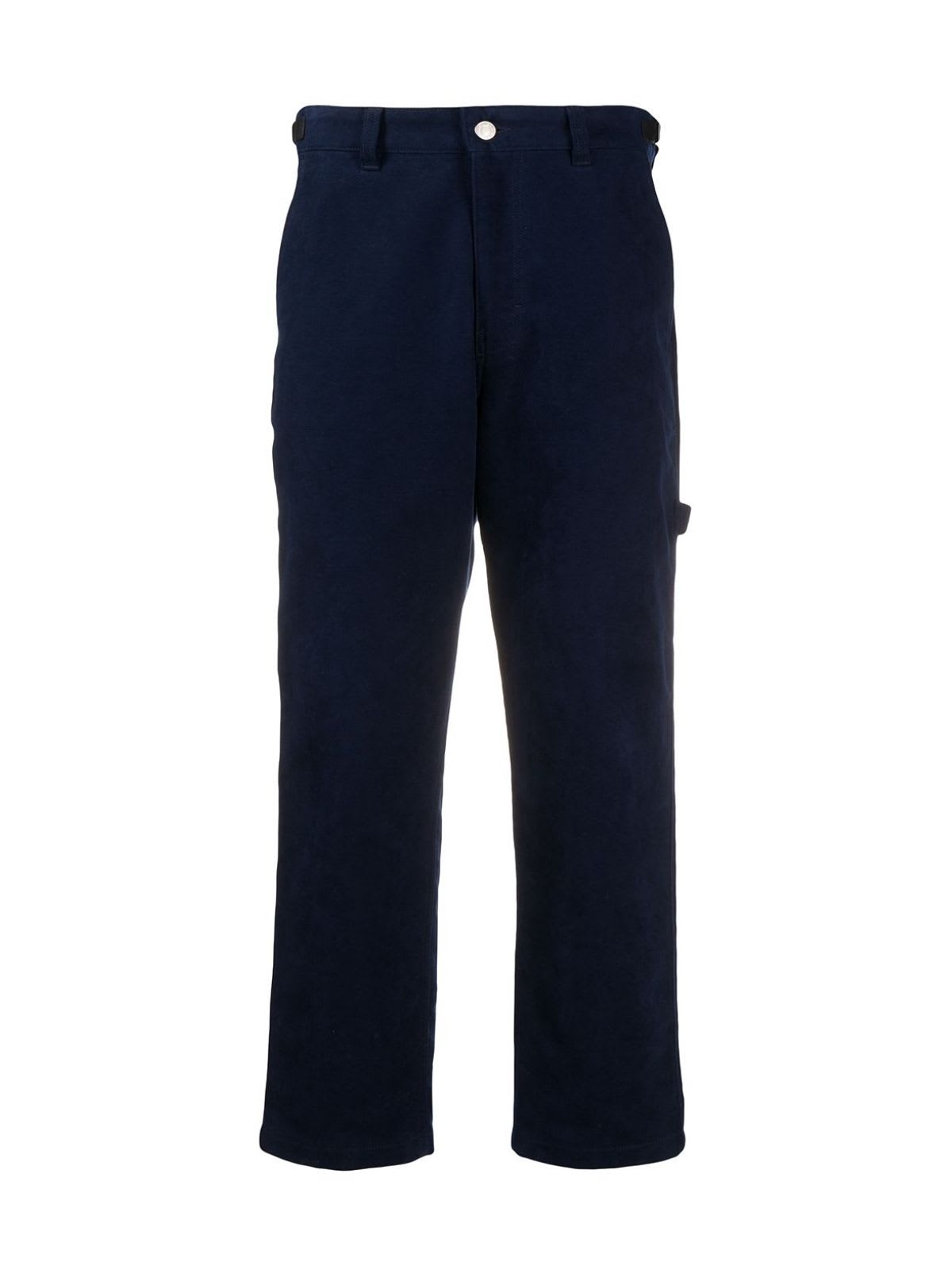 Ami Alexandre Mattiussi Worker Fit Trousers W/patch Pockets And Ankle Drawstrings